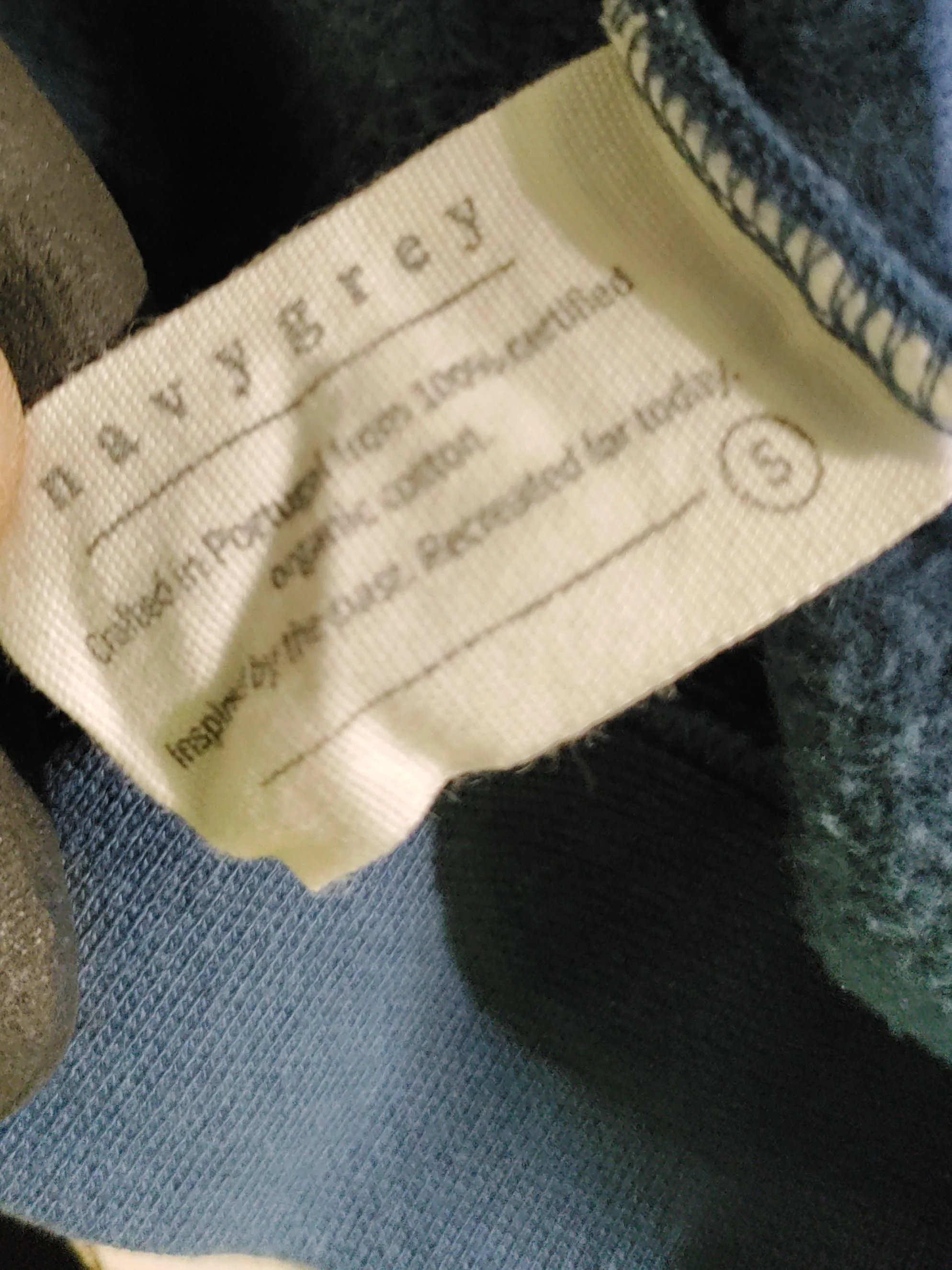 Navy Grey Men's Hoodie S Blue 100% Cotton Pullover - Image 6