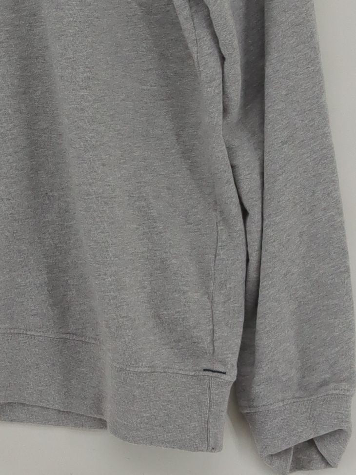 Navy Grey Men's Hoodie S Grey 100% Cotton Pullover - Image 4