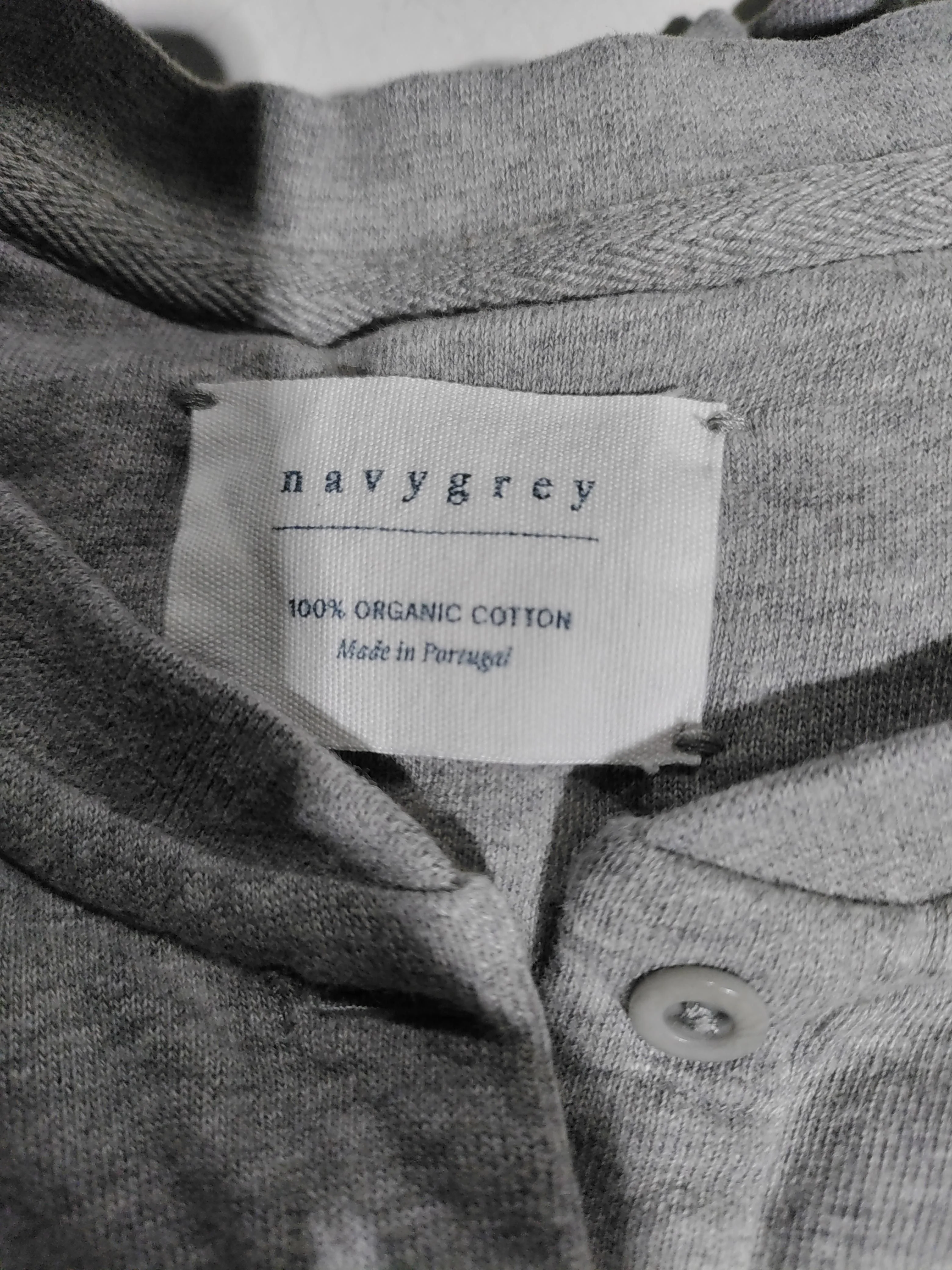 Navy Grey Men's Hoodie S Grey 100% Cotton Pullover - Image 5