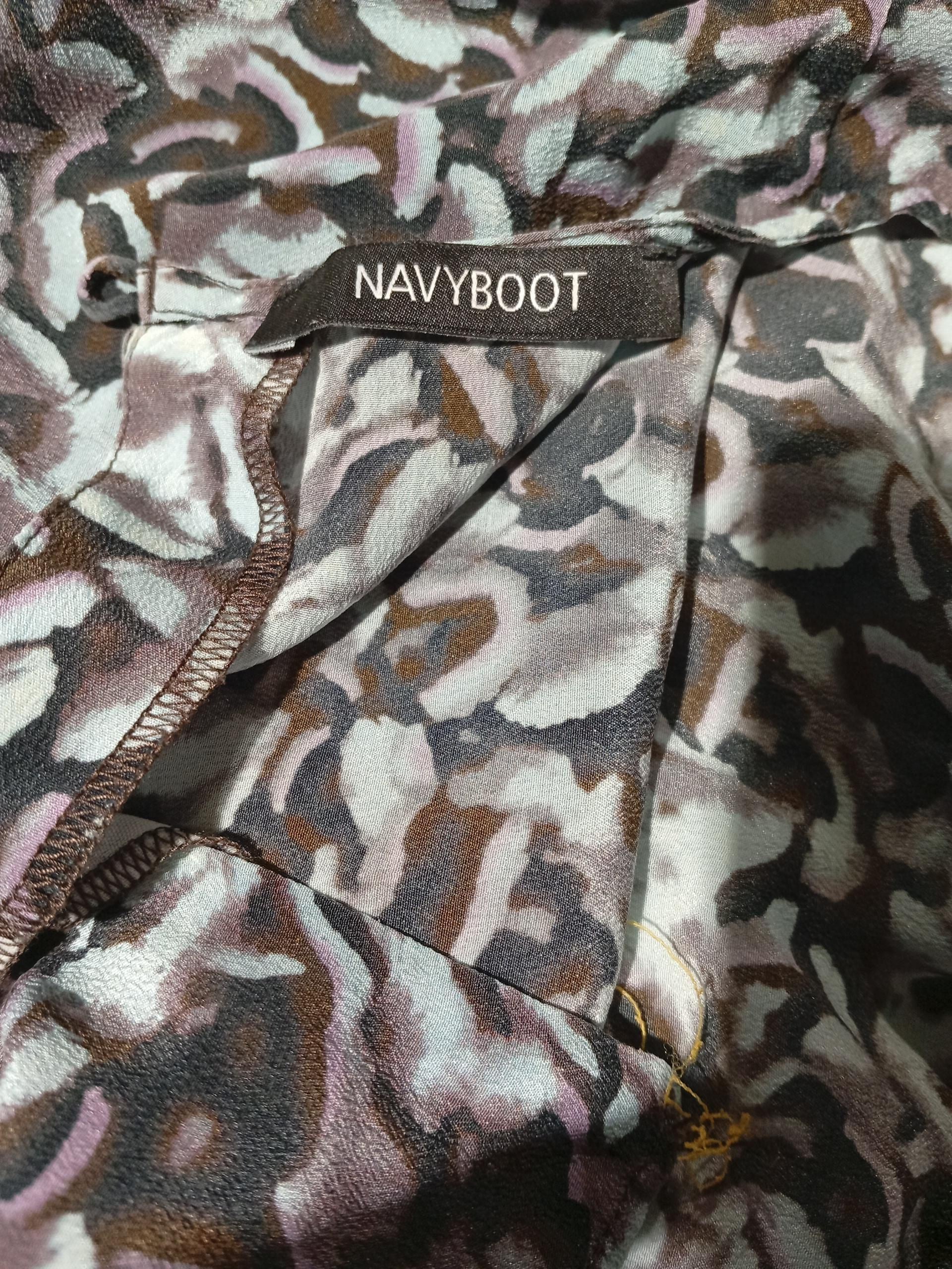 Navyboot Women's Top UK 12 Multi 100% Silk Short Sleeve Round Neck Basic - Image 6