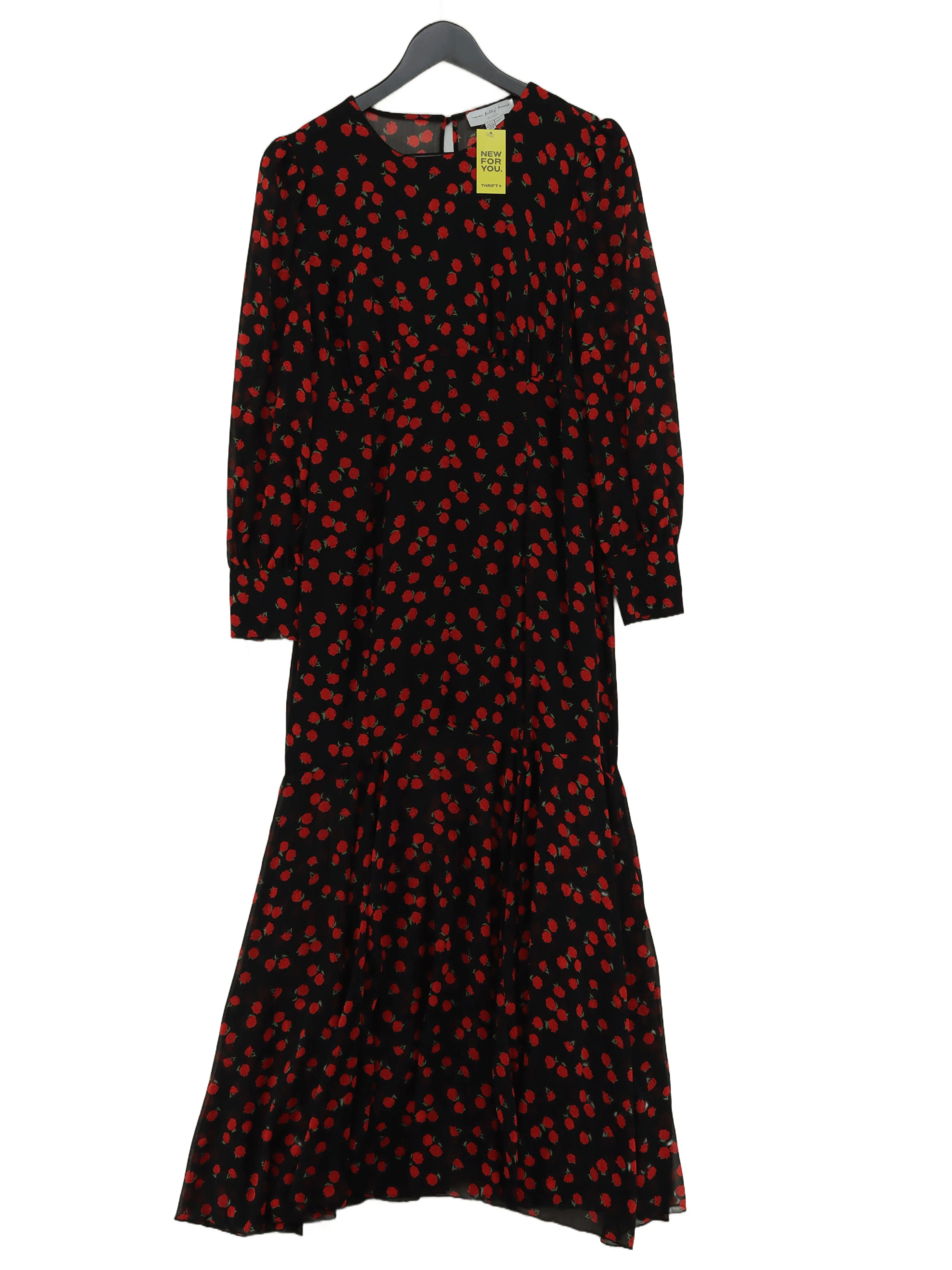 Never Fully Dressed Shirt Midi Dress UK12 in Black