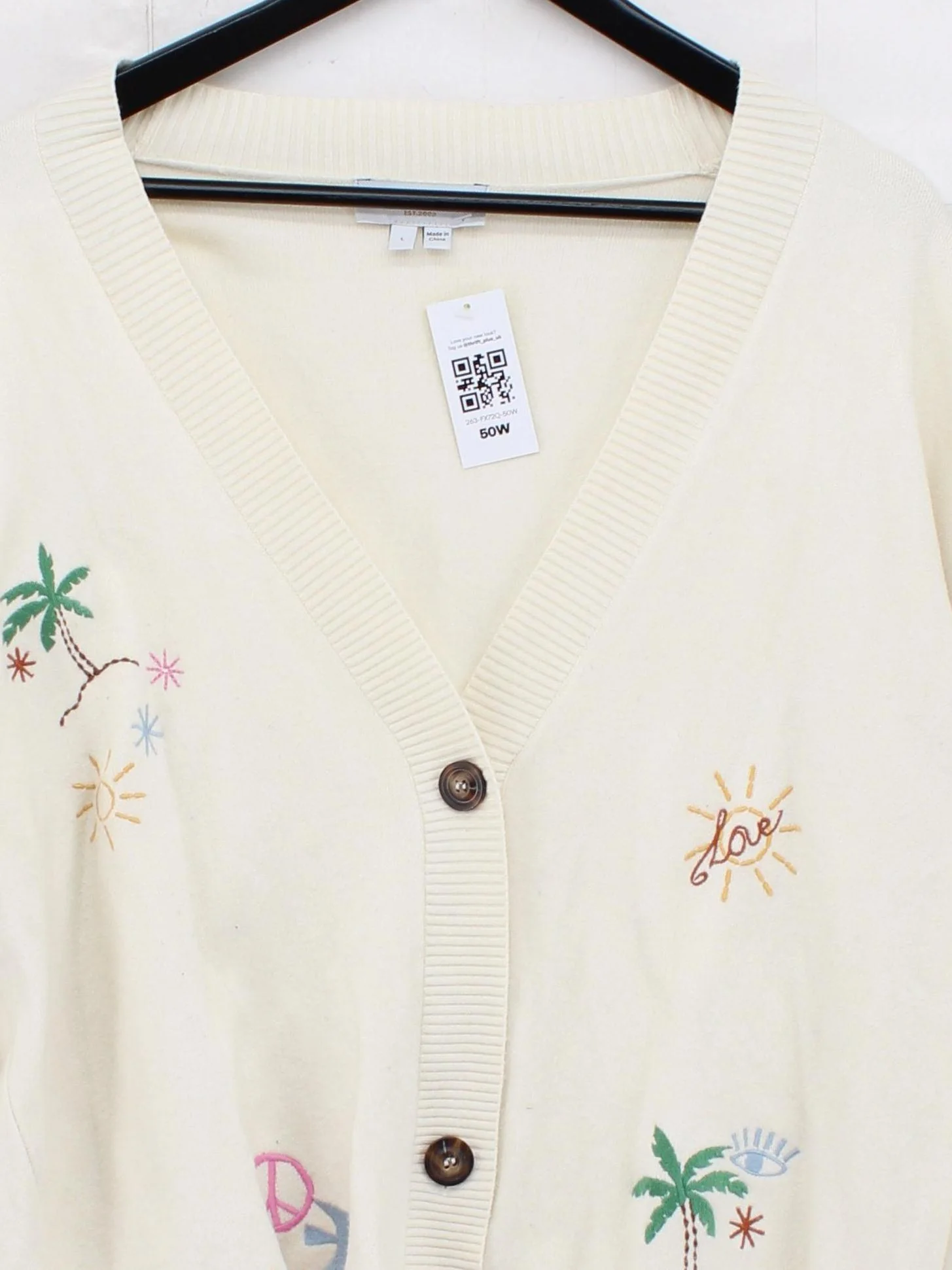 Never Fully Dressed Women's Cardigan L Cream Viscose - Image 3