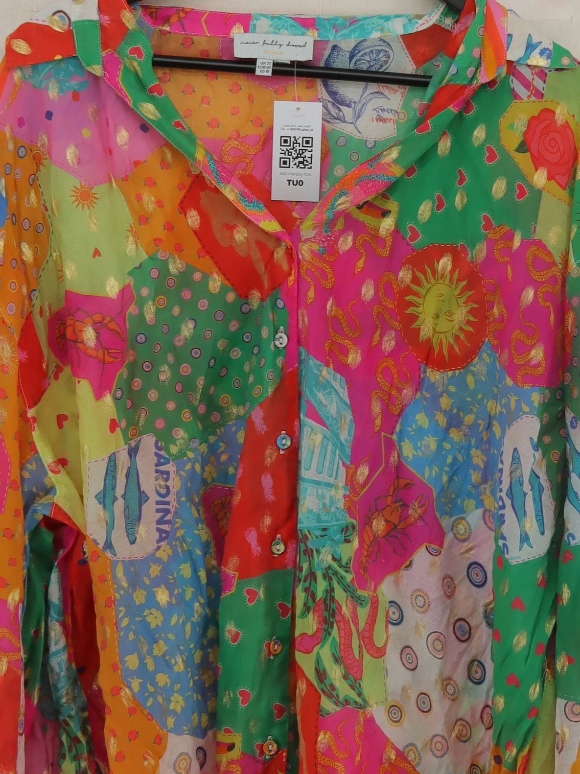 Never Fully Dressed Women's Shirt UK 22 Multi 100% Other Basic - Image 3