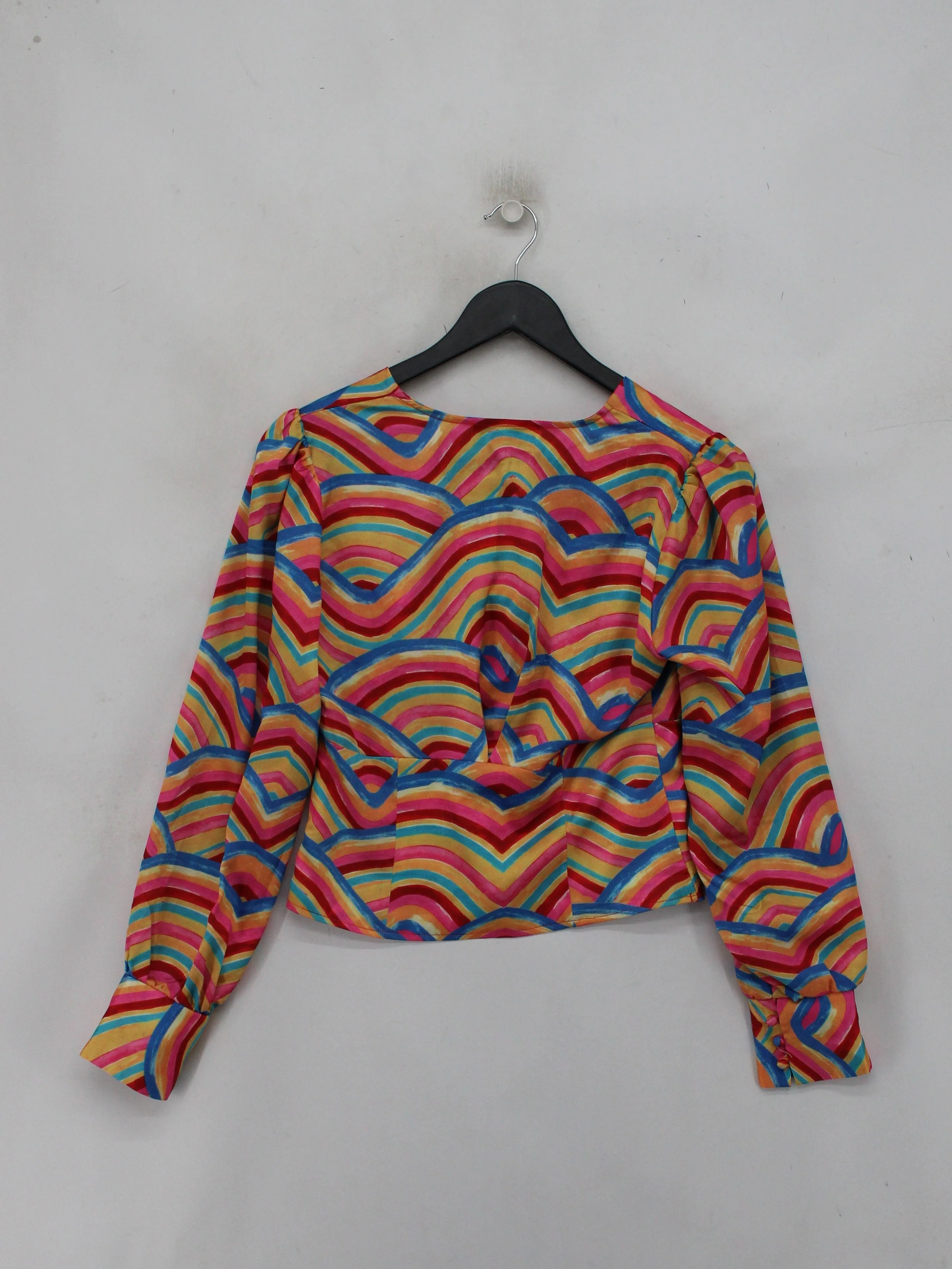 Never Fully Dressed Women's Top S Multi 100% Polyester Long Sleeve V-Neck Basic - Image 2