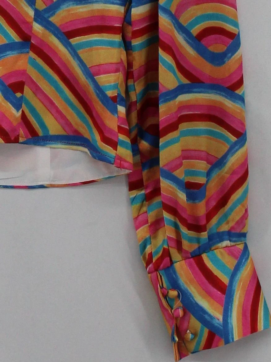 Never Fully Dressed Women's Top S Multi 100% Polyester Long Sleeve V-Neck Basic - Image 4