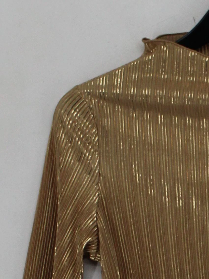 Never Fully Dressed Women's Top UK 8 Gold 100% Polyester Basic - Image 4