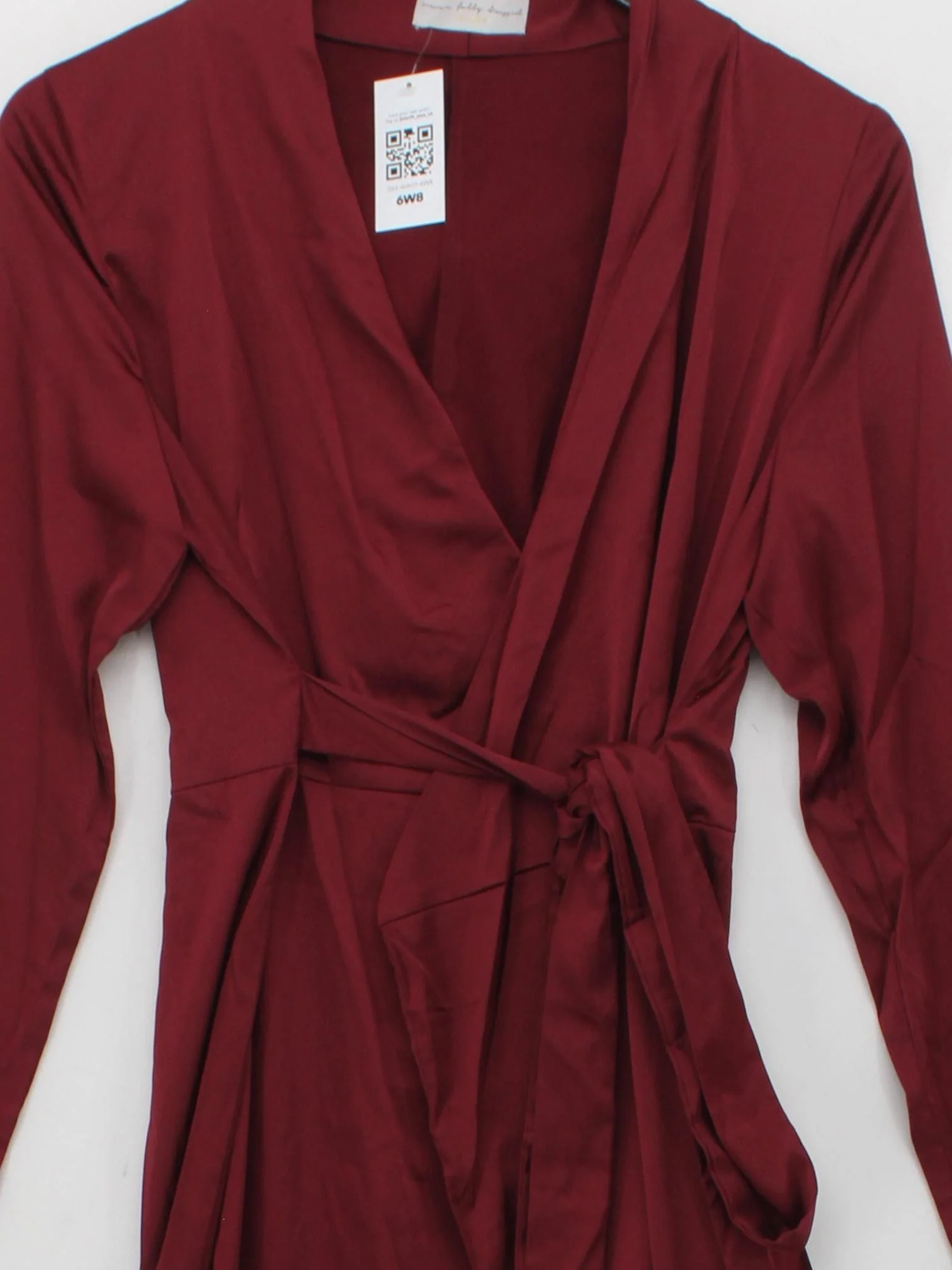 Never Fully Dressed Wrap Midi Dress S in Red - Image 3