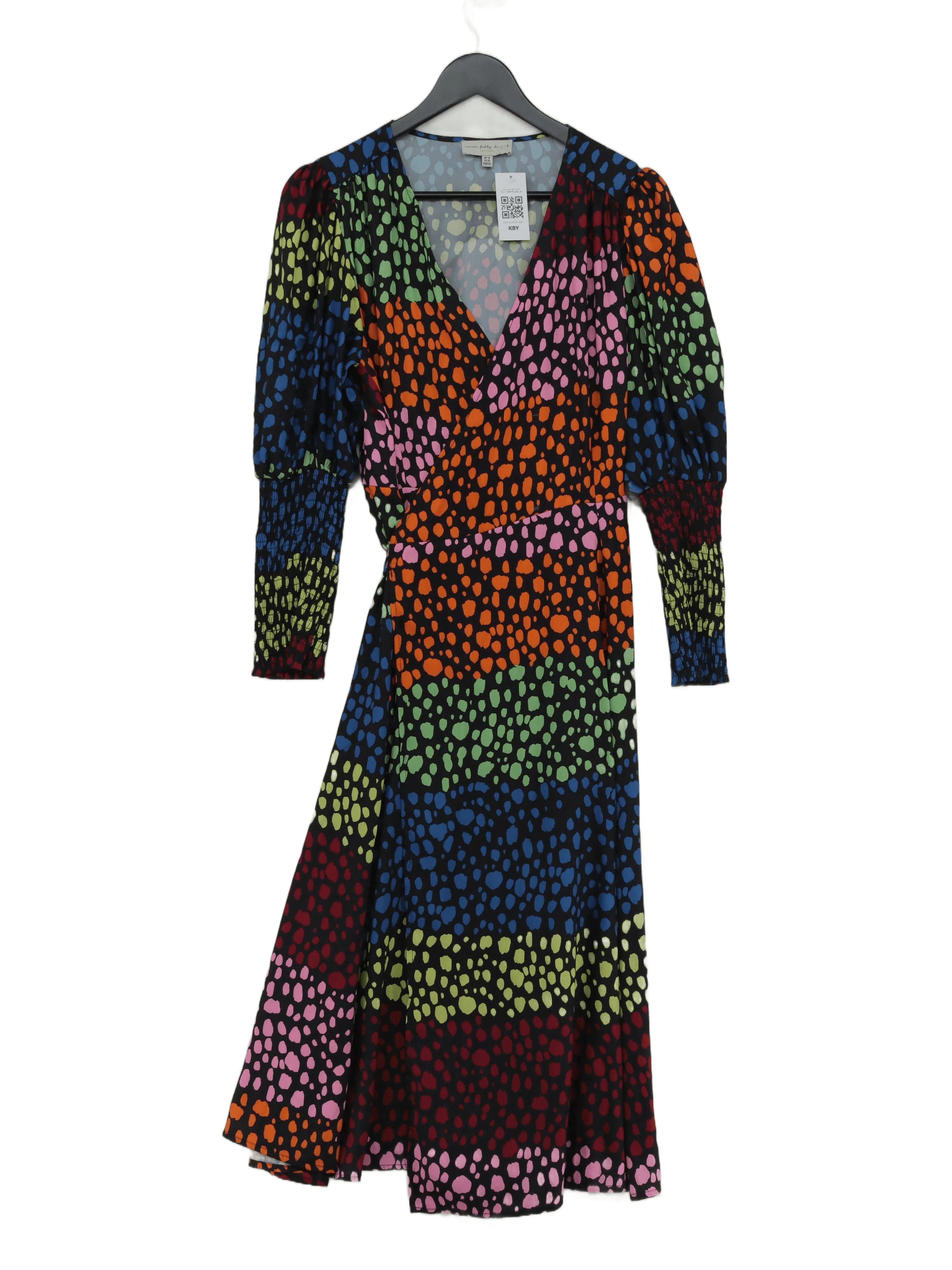 Never Fully Dressed Wrap Midi Dress UK14 in Multi