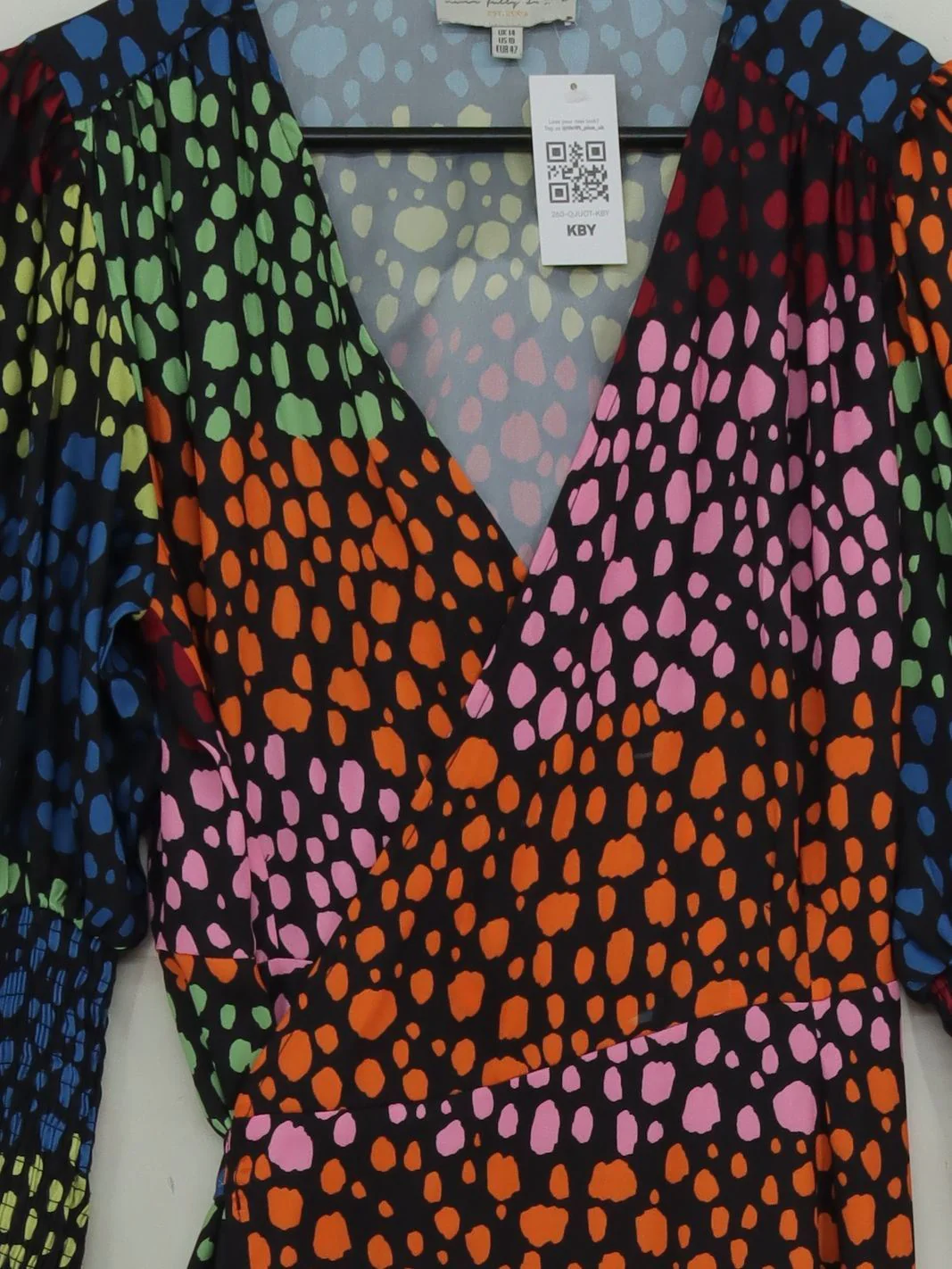 Never Fully Dressed Wrap Midi Dress UK14 in Multi - Image 3