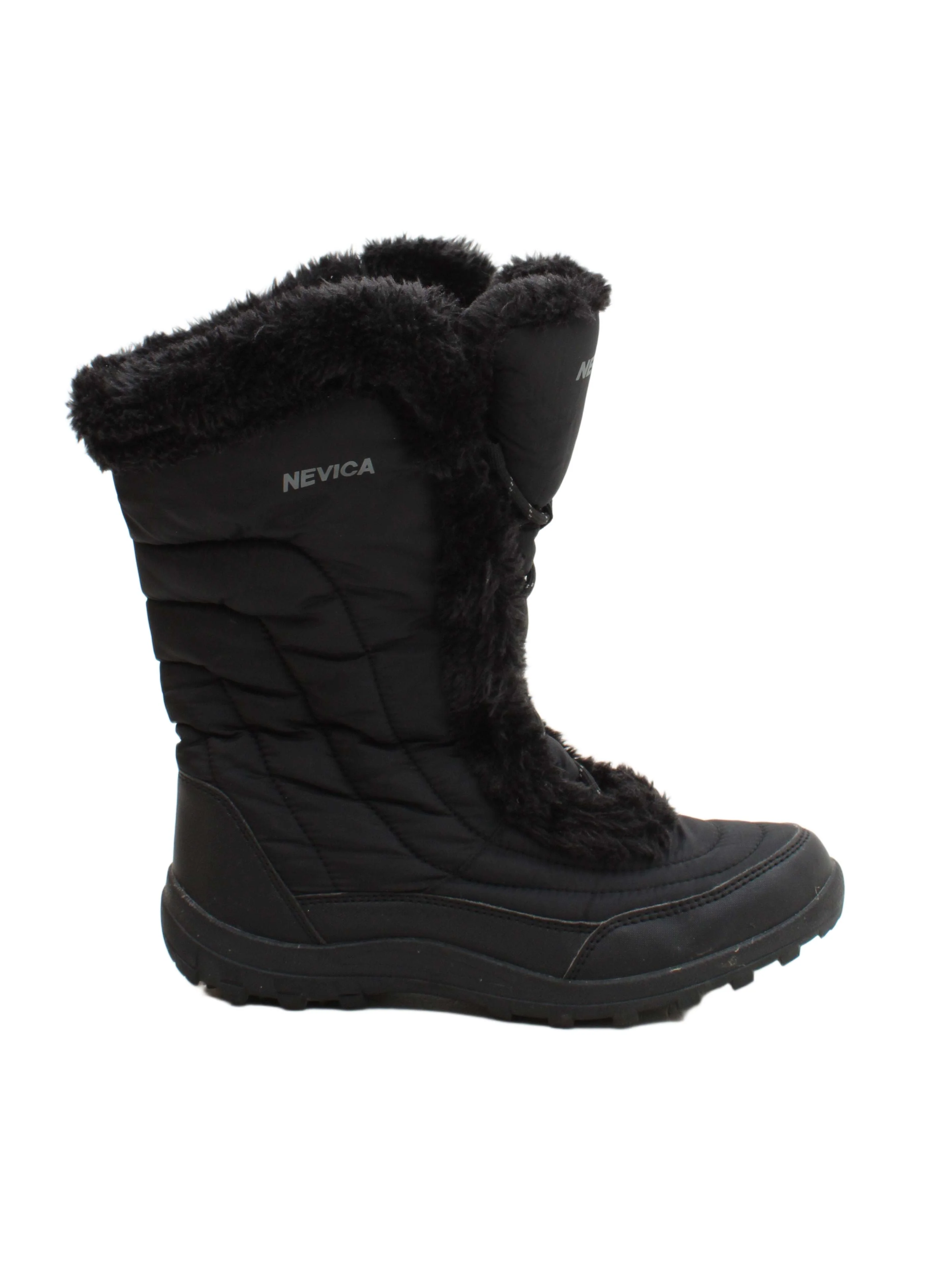 Nevica Women's Boots UK 7 Black Polyester with Faux Fur Wellies
