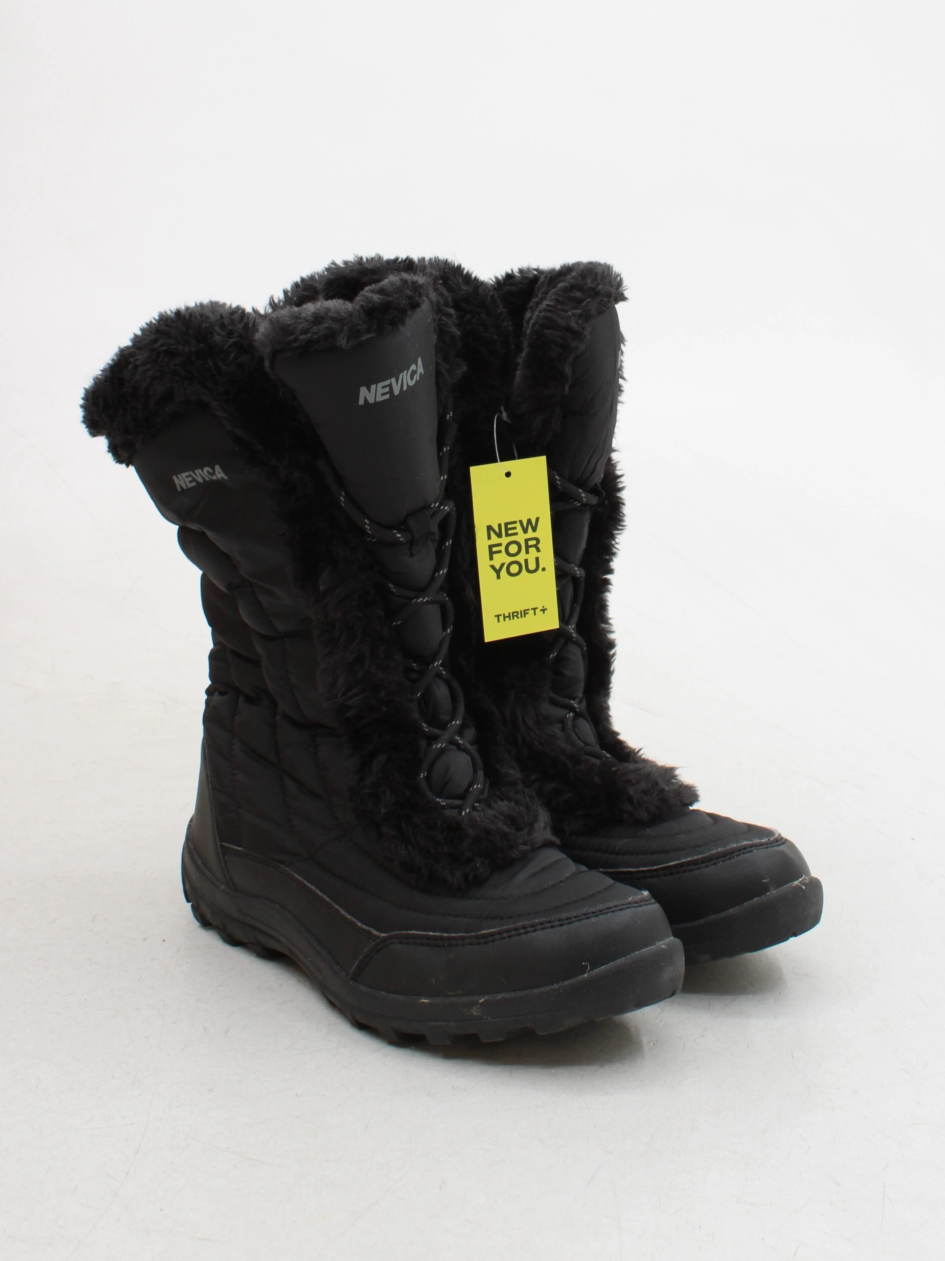 Nevica Women's Boots UK 7 Black Polyester with Faux Fur Wellies - Image 4