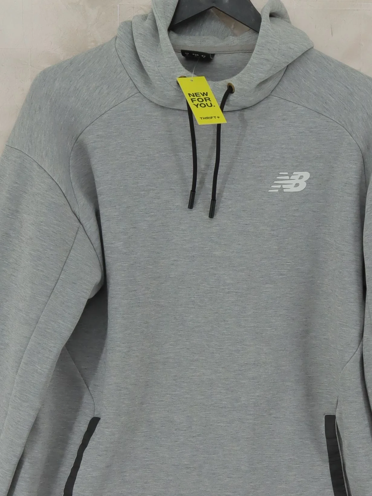New Balance Men's Hoodie S Grey Cotton with Polyester Pullover - Image 3