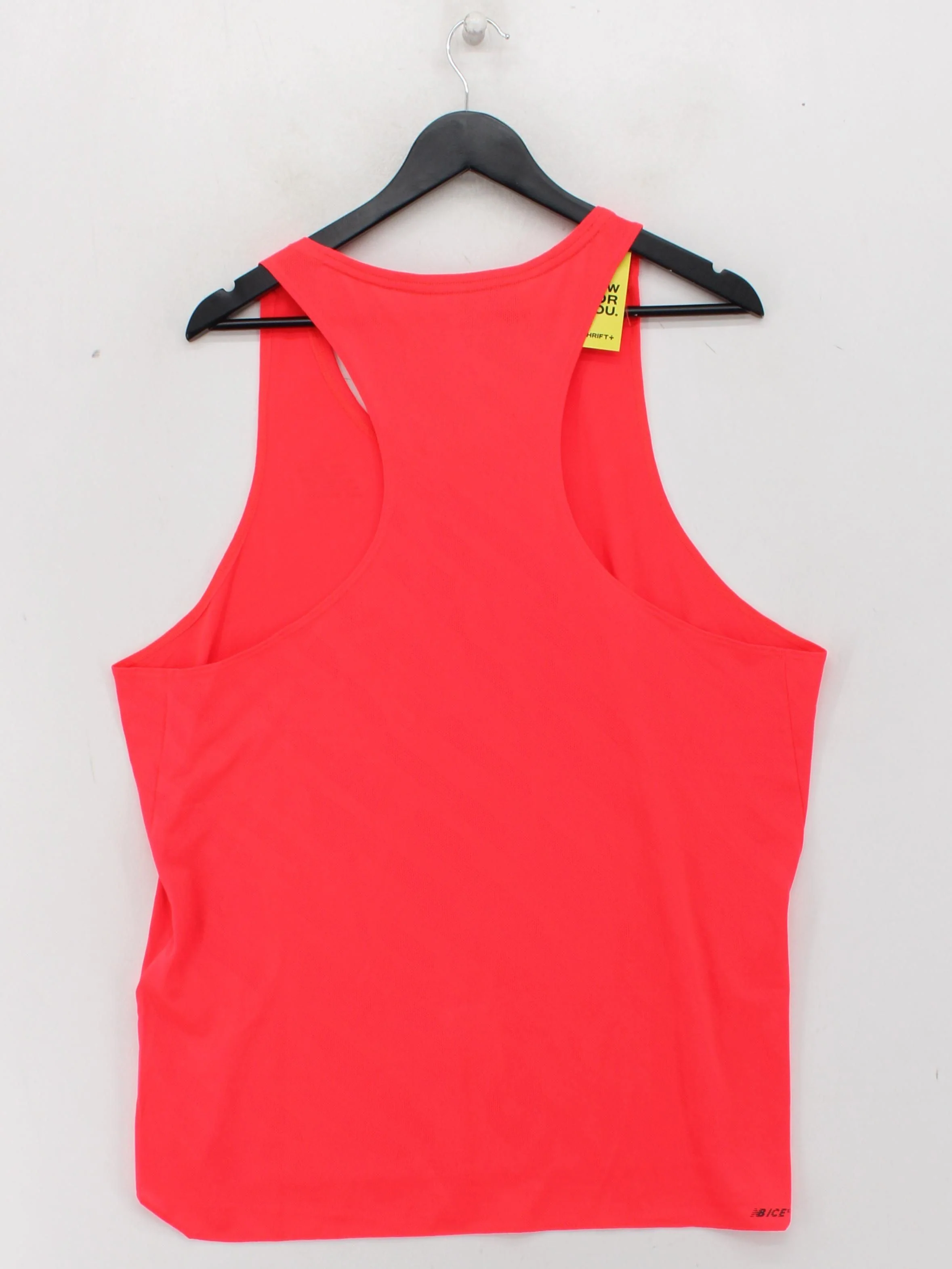 New Balance Men's T-Shirt L Red 100% Polyester Sleeveless Round Neck Basic - Image 2