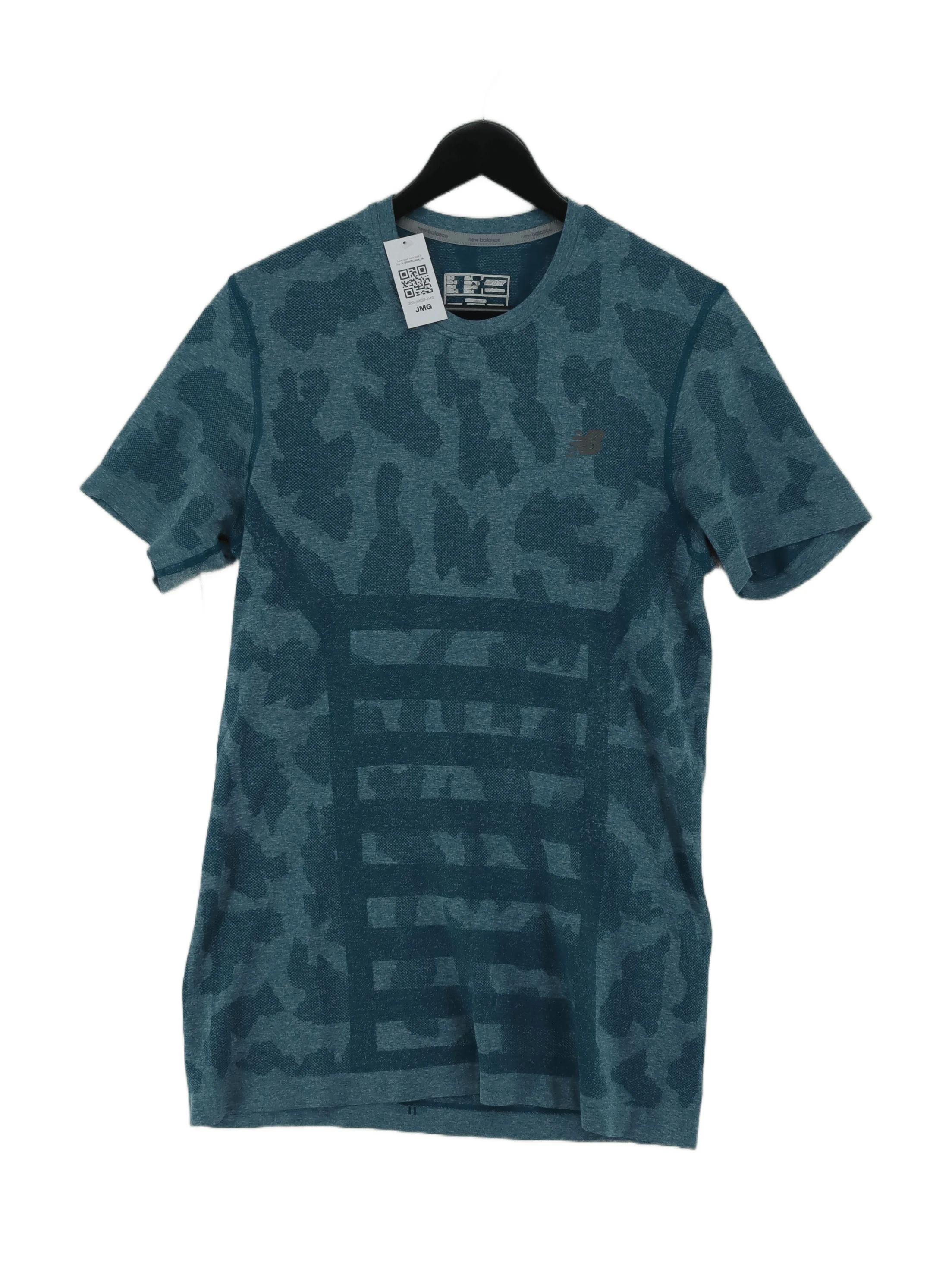 New Balance Men's T-Shirt M Blue Camo 100% Other Crew Neck Basic