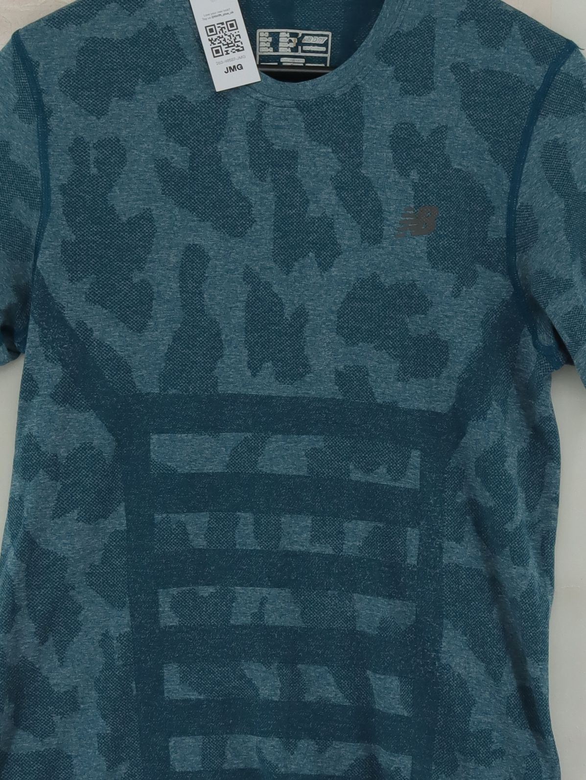 New Balance Men's T-Shirt M Blue Camo 100% Other Crew Neck Basic - Image 3