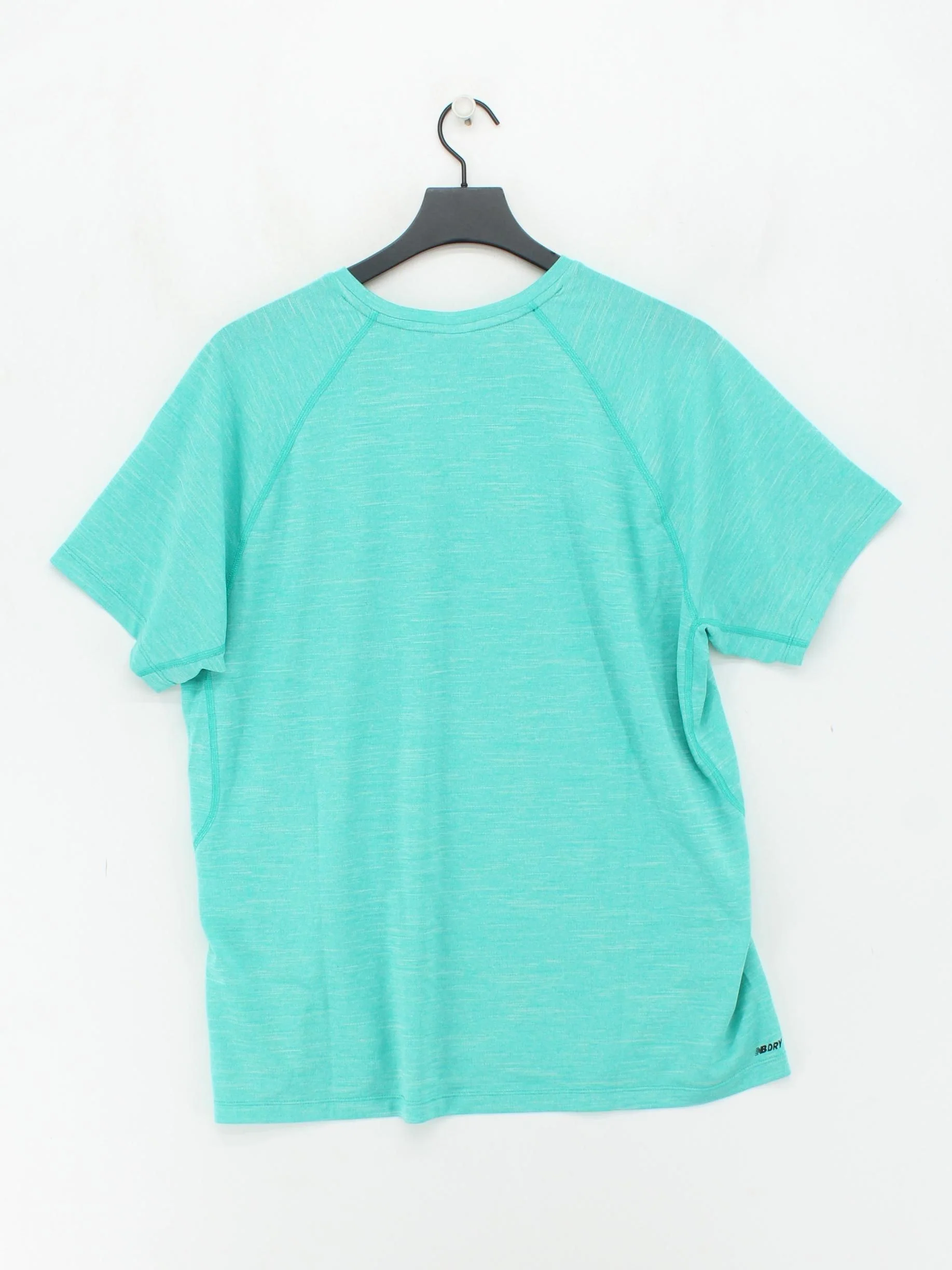 New Balance Men's T-Shirt M Green Nylon with Polyester Round Neck Basic - Image 2