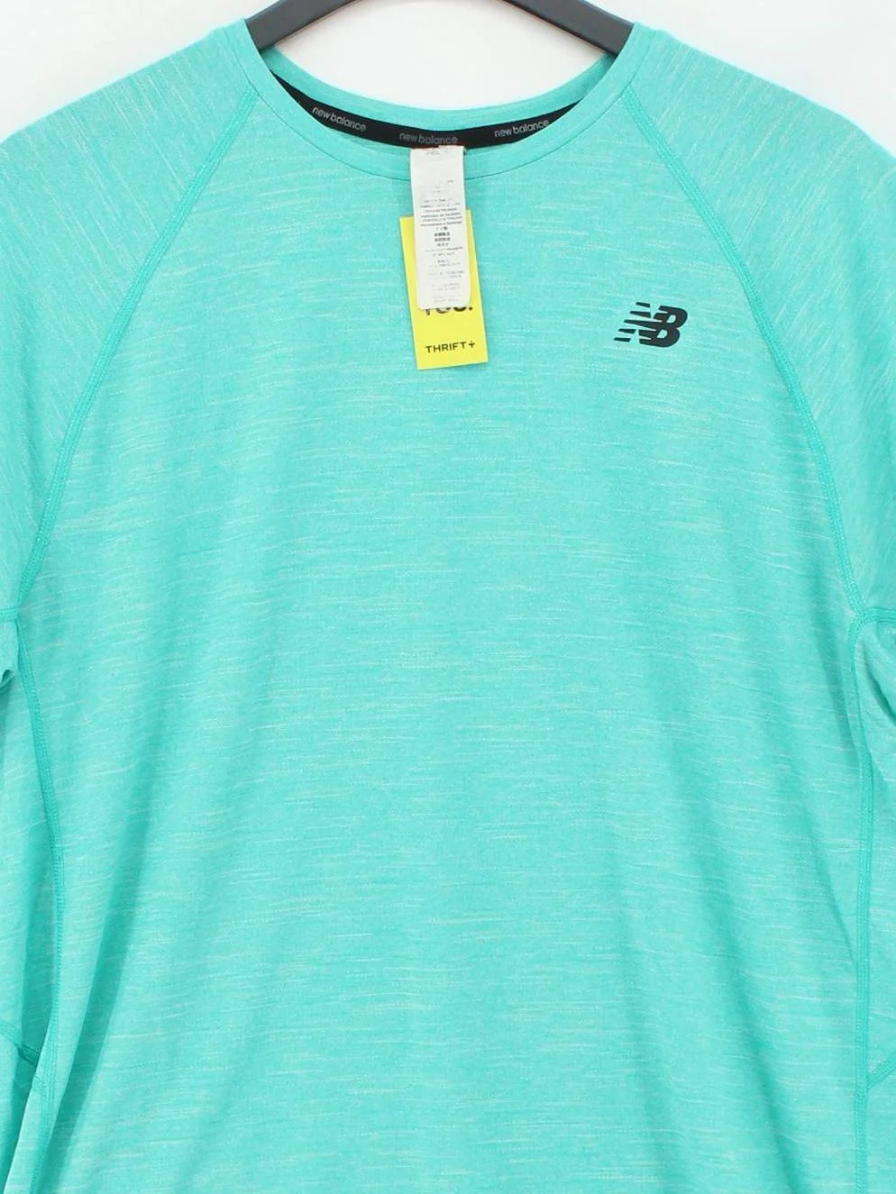 New Balance Men's T-Shirt M Green Nylon with Polyester Round Neck Basic - Image 3