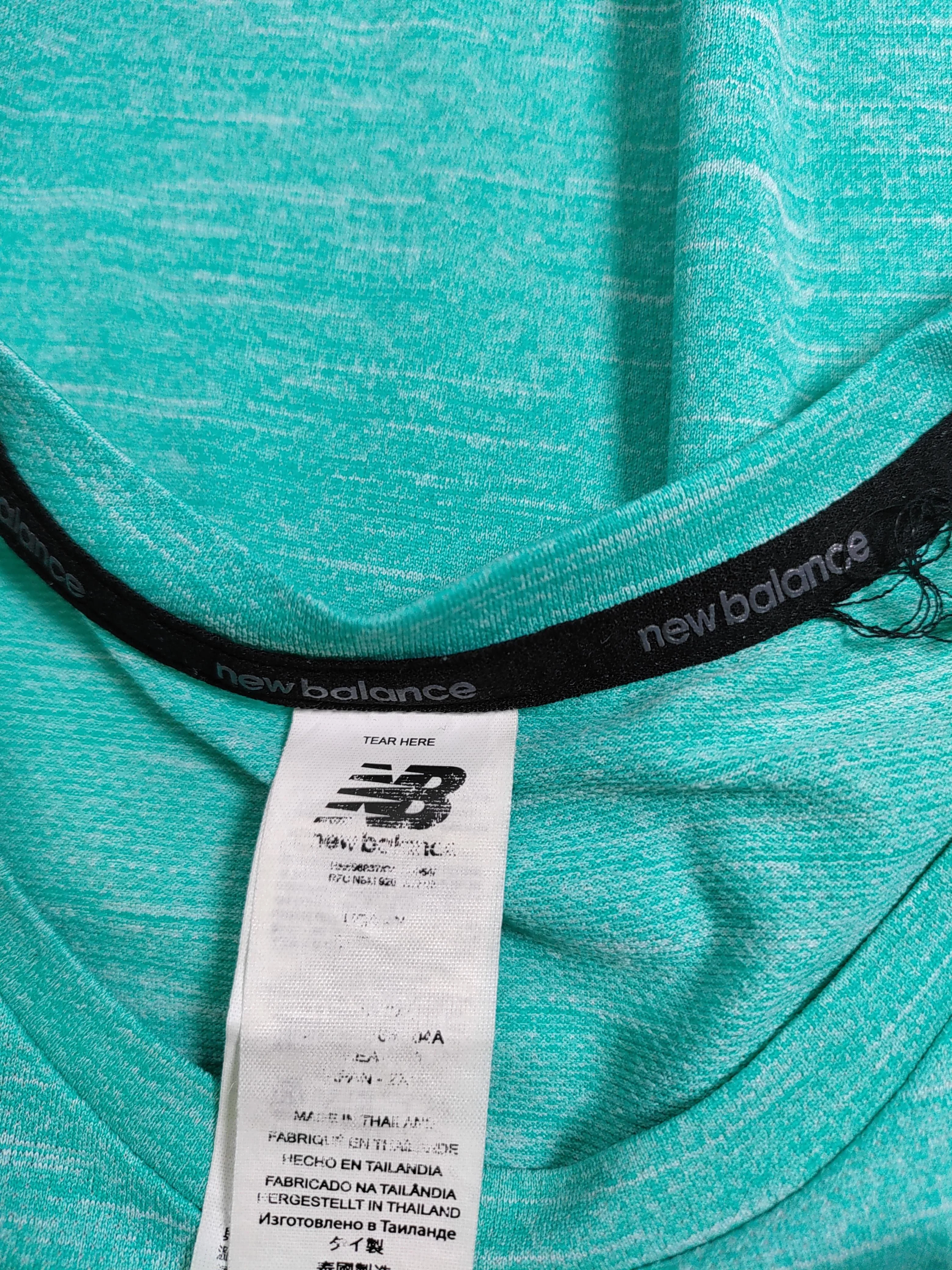 New Balance Men's T-Shirt M Green Nylon with Polyester Round Neck Basic - Image 5