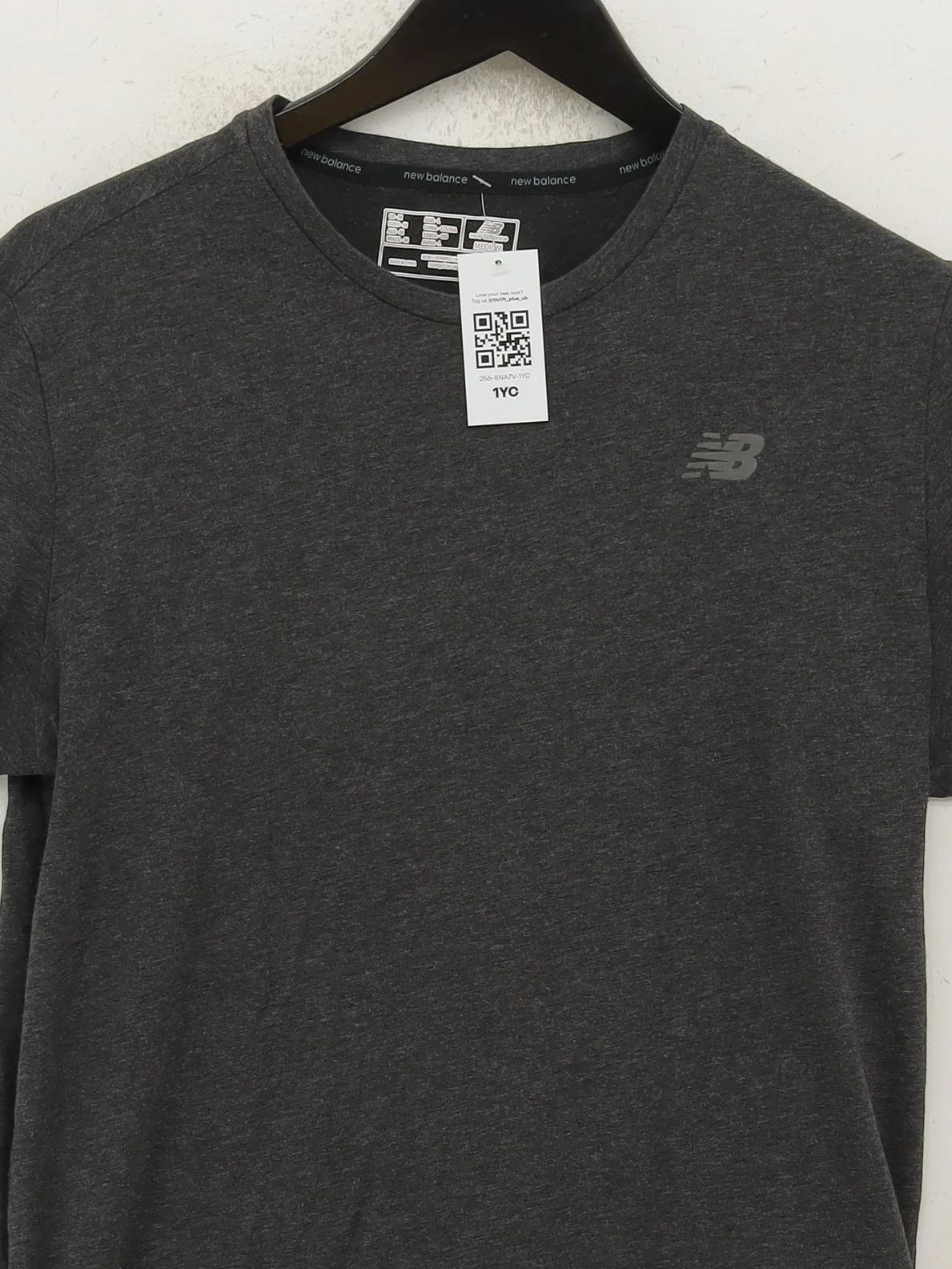 New Balance Men's T-Shirt M Grey Cotton with Polyester Crew Neck Basic - Image 3