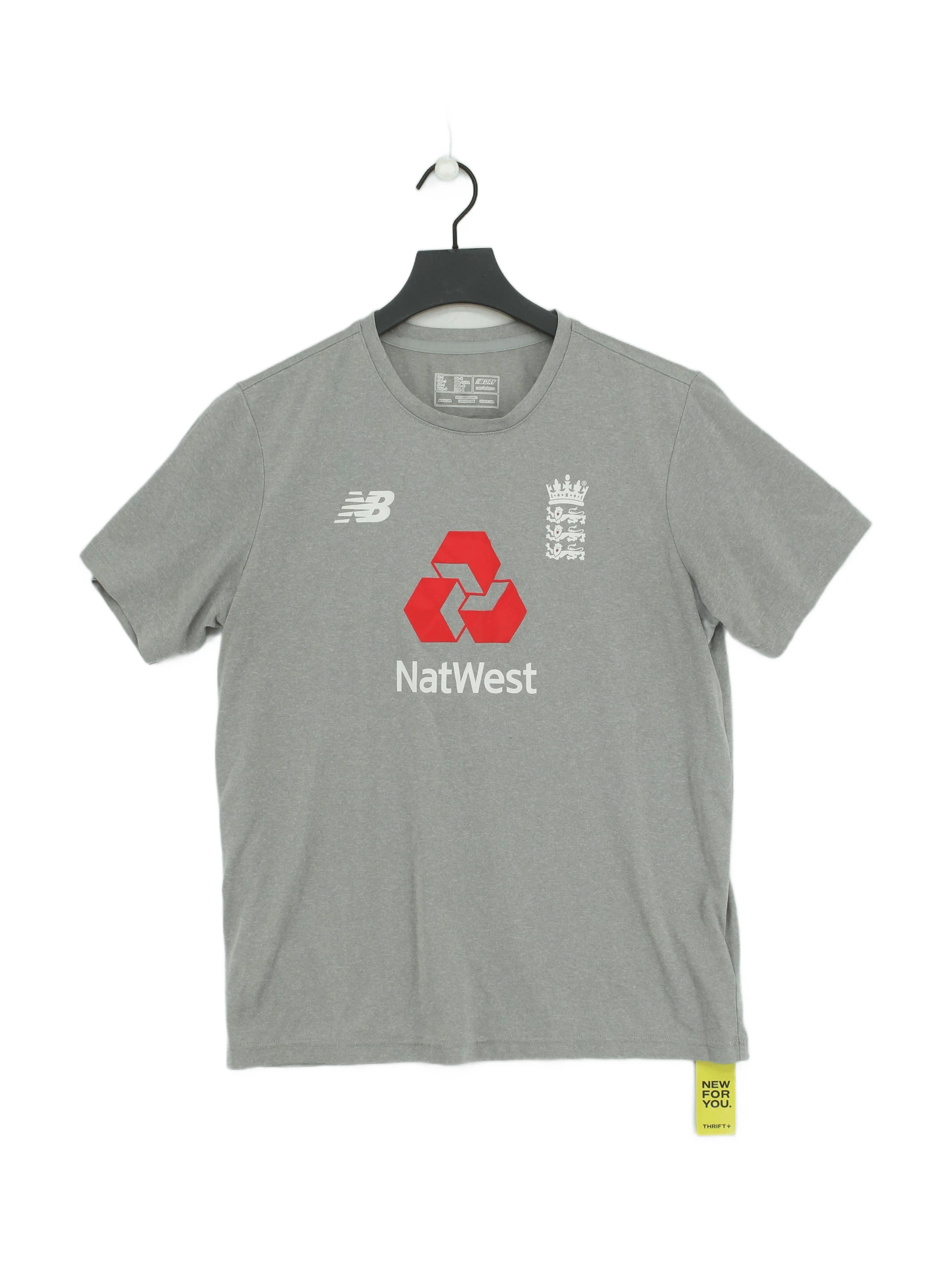 New Balance Men's T-Shirt S Grey Graphic 100% Polyester Basic
