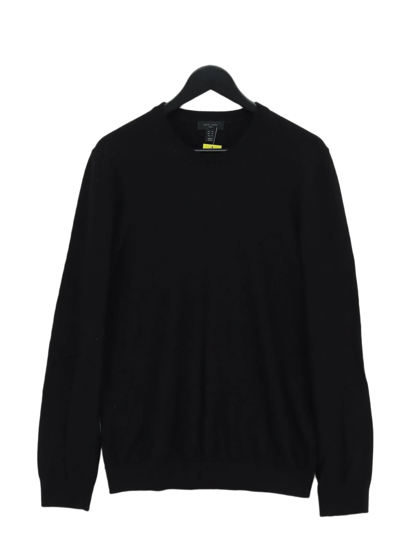 New Look Men's Jumper M Black 100% Cotton Crew Neck Pullover