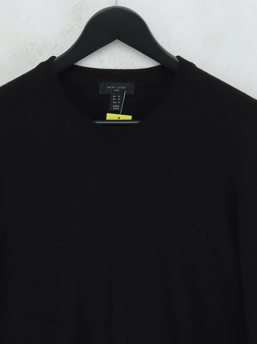 New Look Men's Jumper M Black 100% Cotton Crew Neck Pullover - Image 3