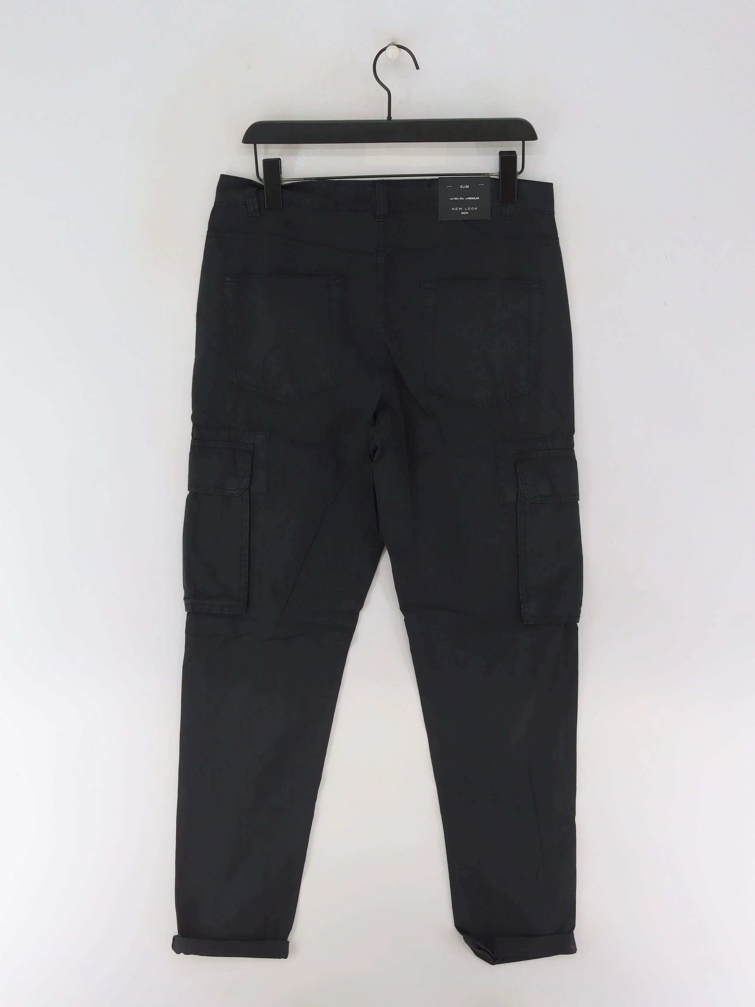 New Look Men's Trousers W 32 in Black 100% Cotton Tapered Cargo New with tags - Image 2