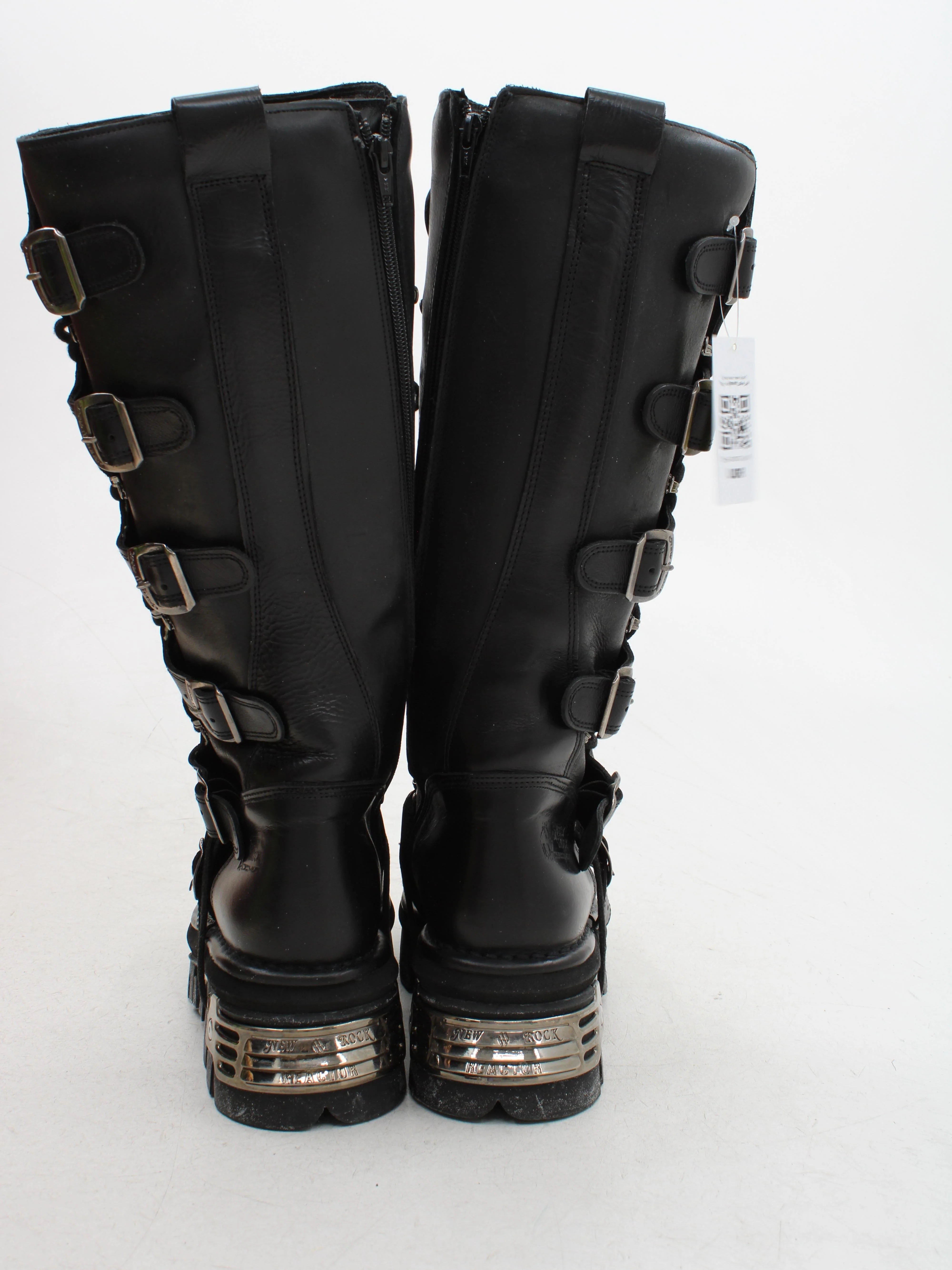 New Rock Men's Boots UK 8 Black 100% Leather Combat - Image 3