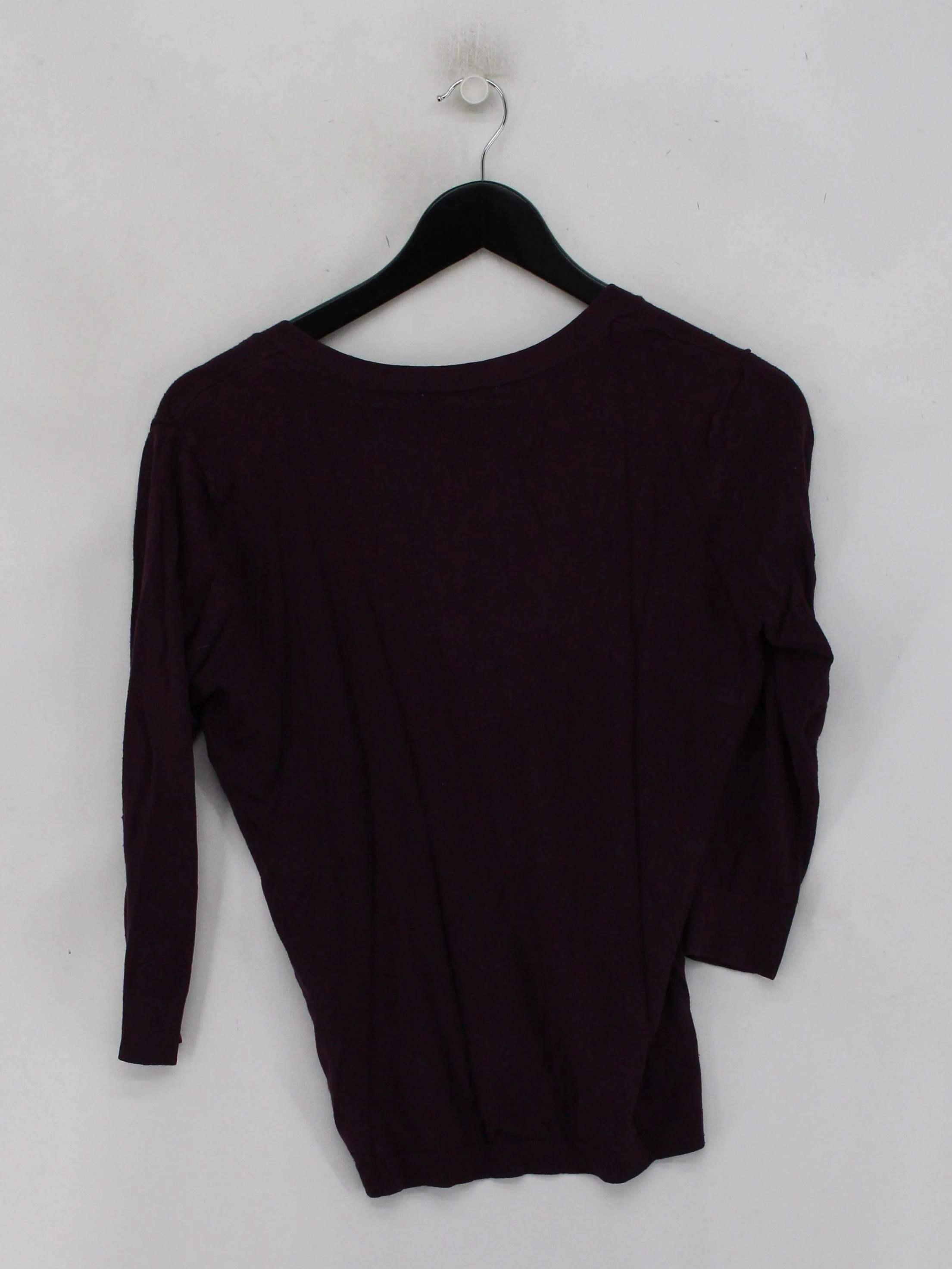 New York & Company Women's Cardigan M Purple Rayon with Nylon V-Neck Cardigan - Image 2