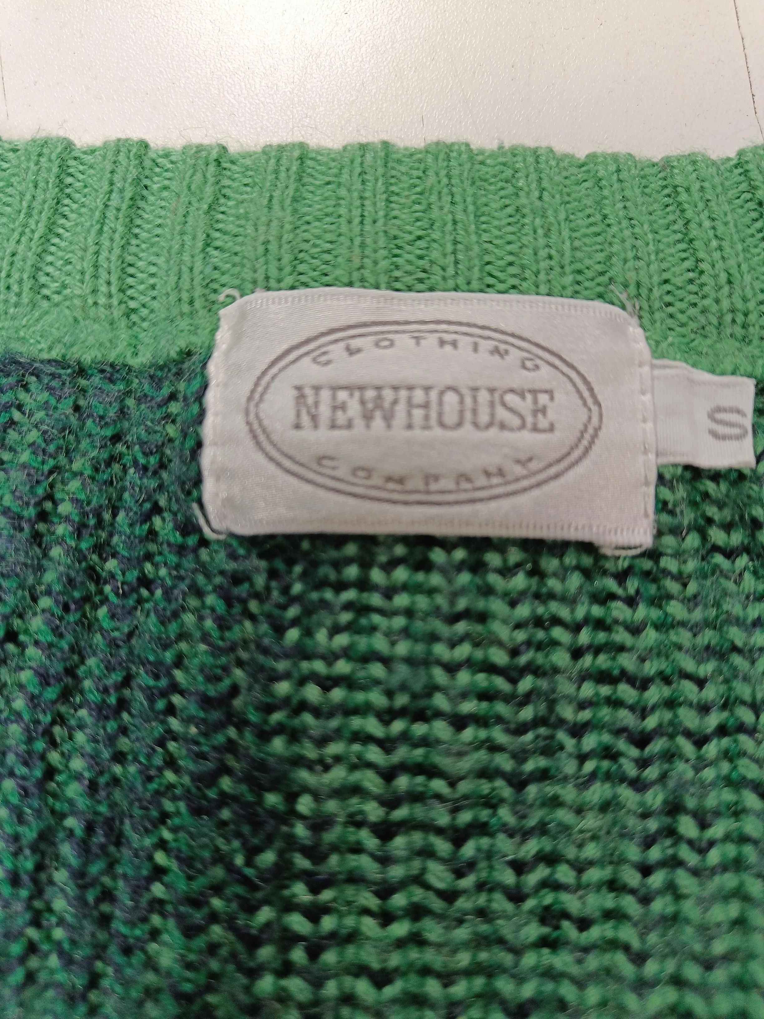 NEWHOUSE Men's Jumper S Multi Checkered Wool with Acrylic V-Neck Pullover - Image 6