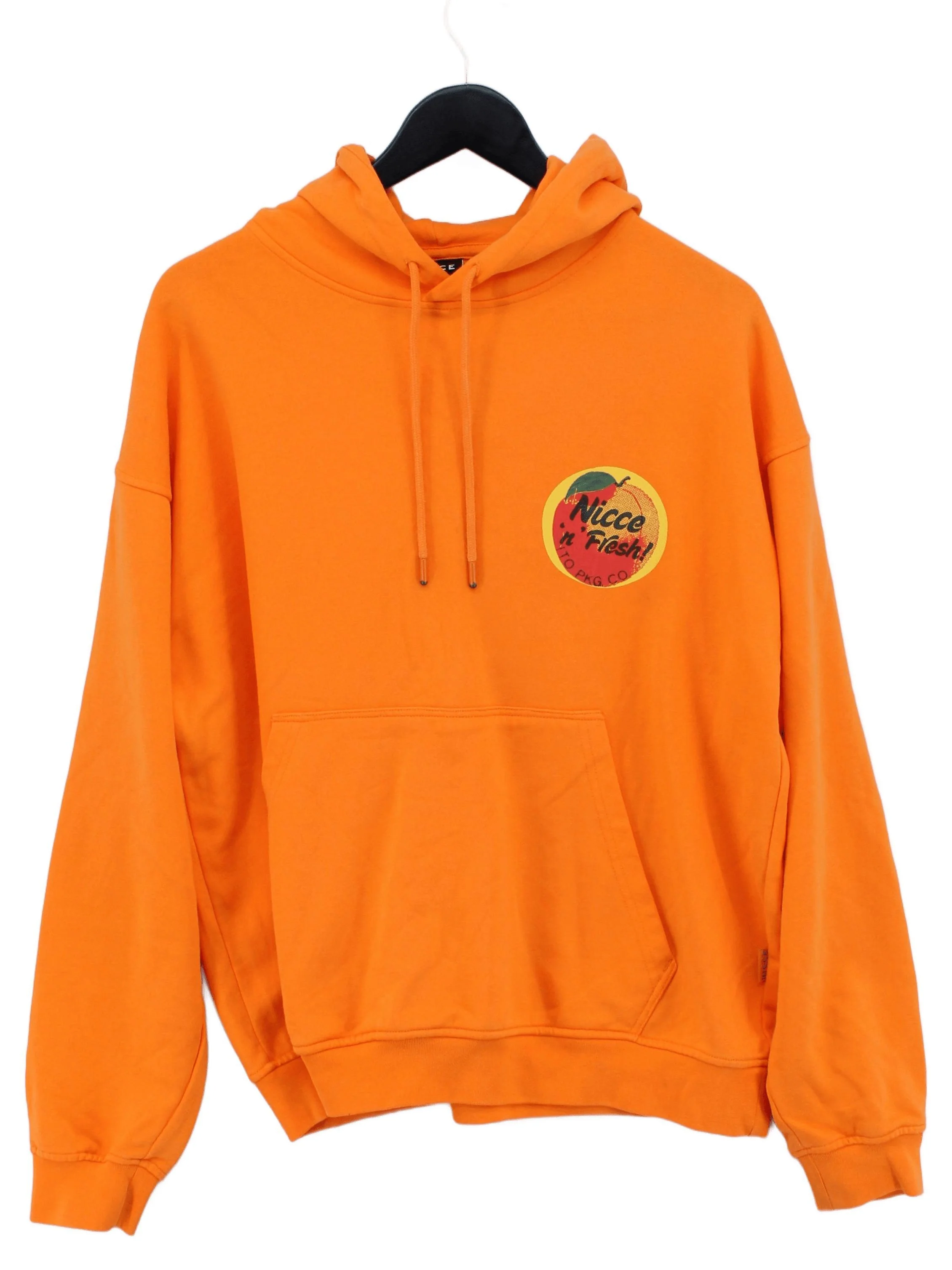 Nicce Men's Hoodie M Orange Graphic 100% Cotton Pullover