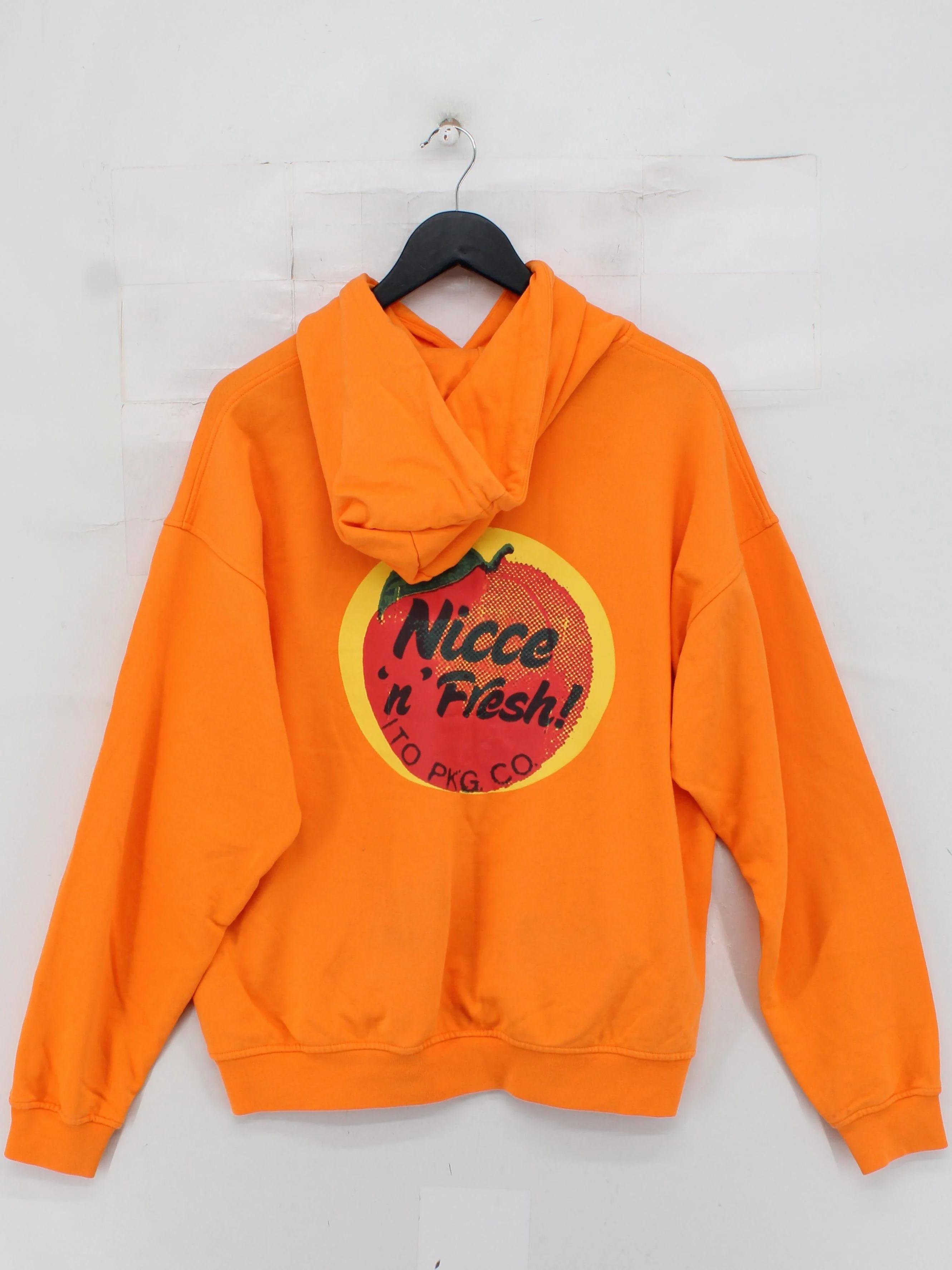 Nicce Men's Hoodie M Orange Graphic 100% Cotton Pullover - Image 2