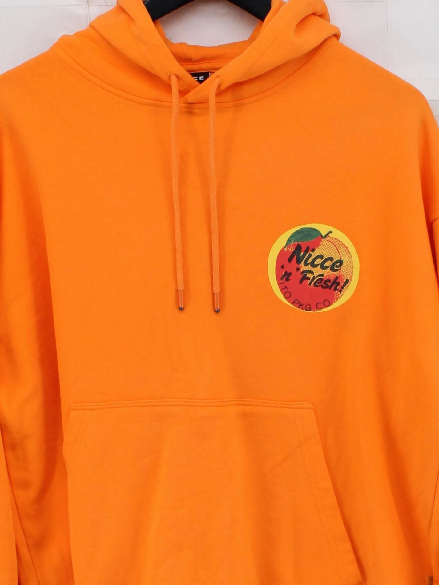 Nicce Men's Hoodie M Orange Graphic 100% Cotton Pullover - Image 3