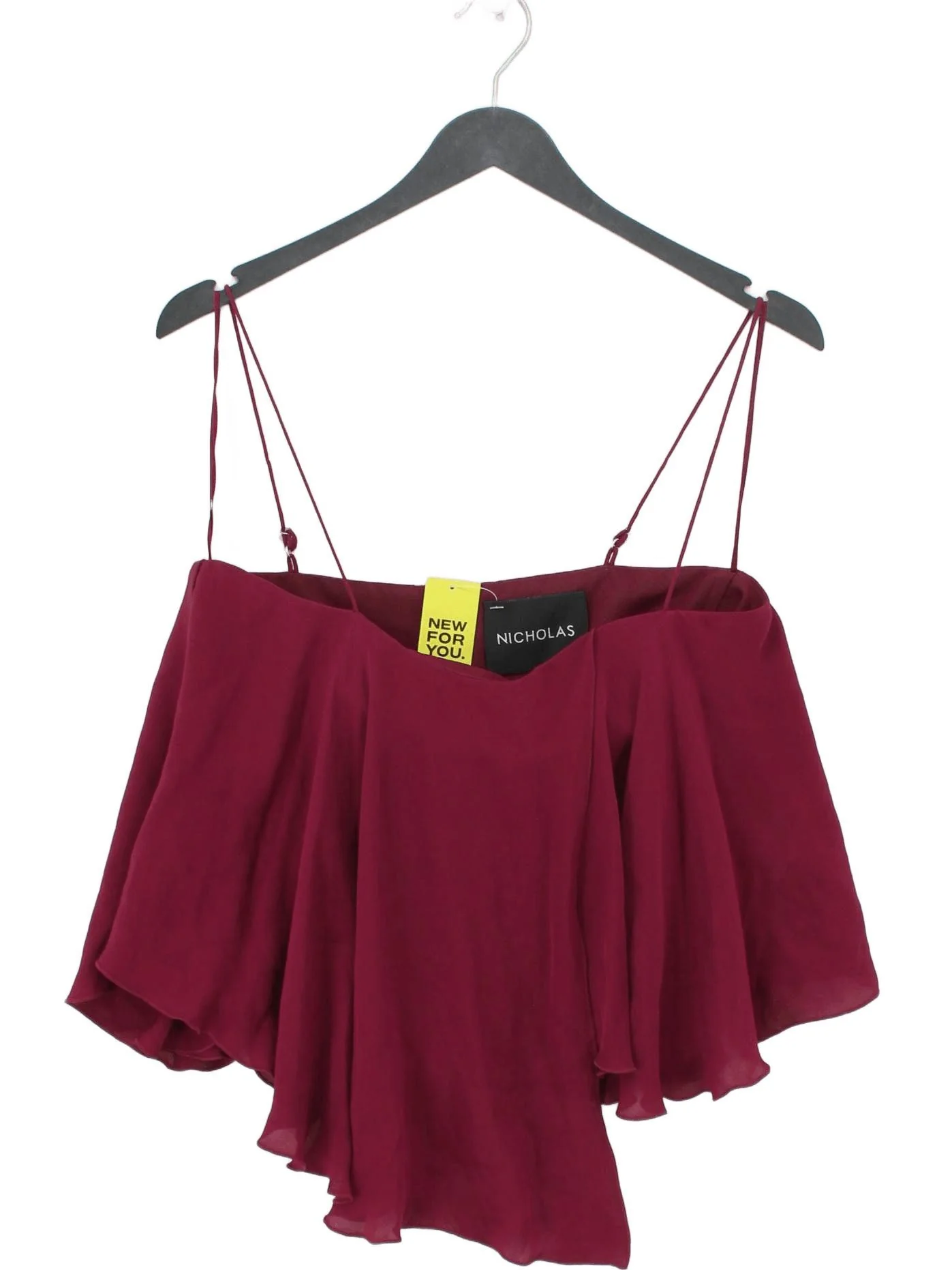Nicholas Women's Top UK 8 Red Silk with Polyester Sleeveless Round Neck Basic