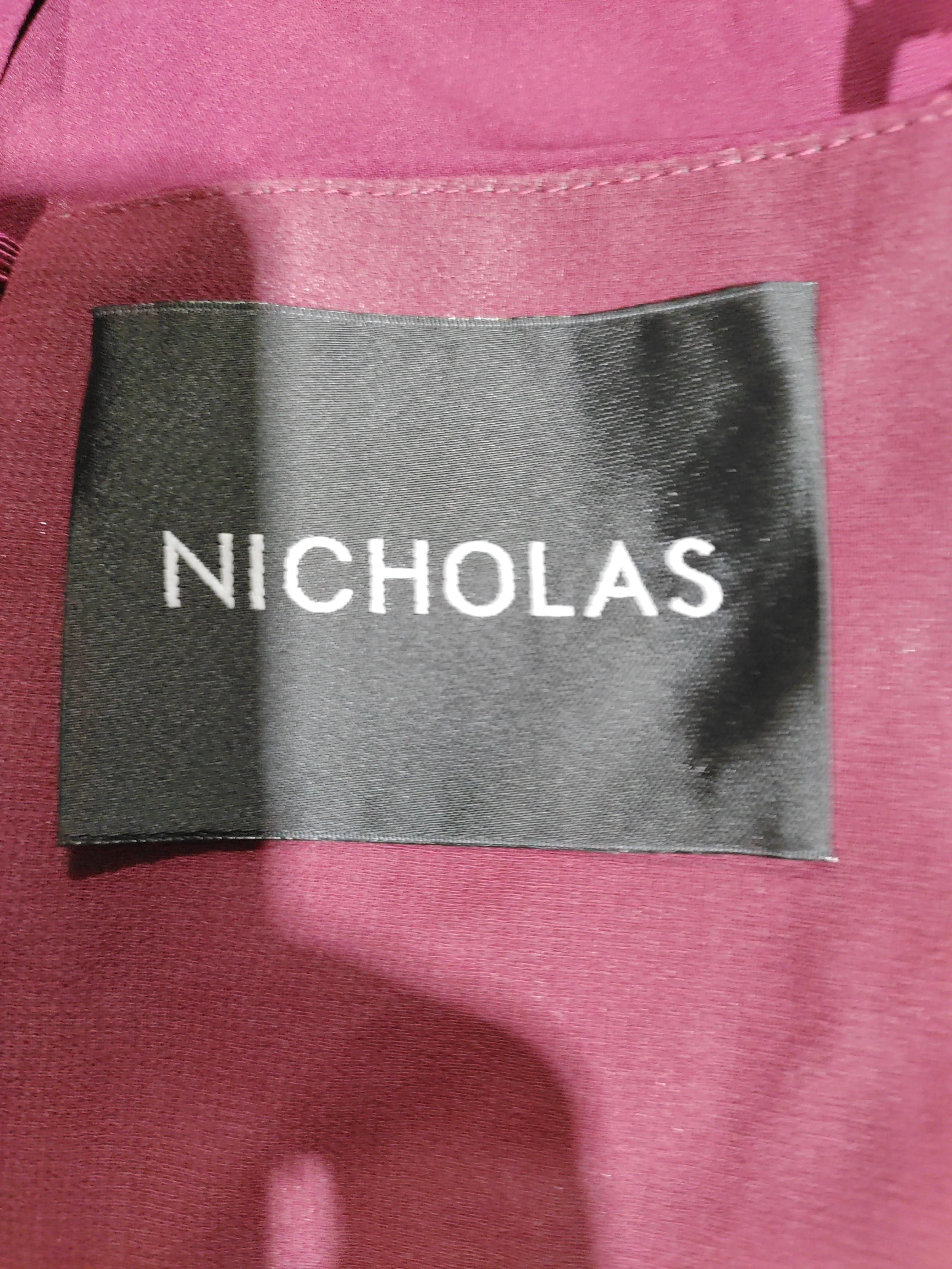 Nicholas Women's Top UK 8 Red Silk with Polyester Sleeveless Round Neck Basic - Image 5