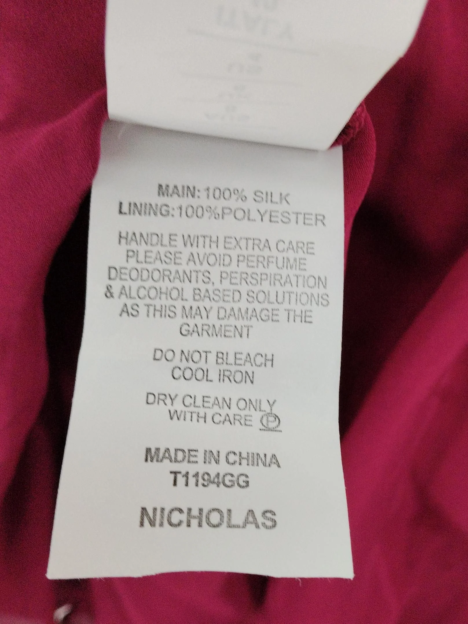 Nicholas Women's Top UK 8 Red Silk with Polyester Sleeveless Round Neck Basic - Image 6