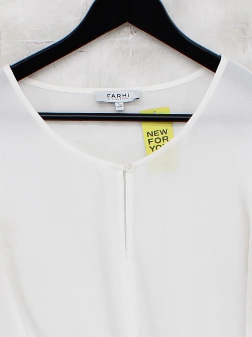 Nicole Farhi Women's Top UK 14 White 100% Polyester Sleeveless Round Neck Basic - Image 3