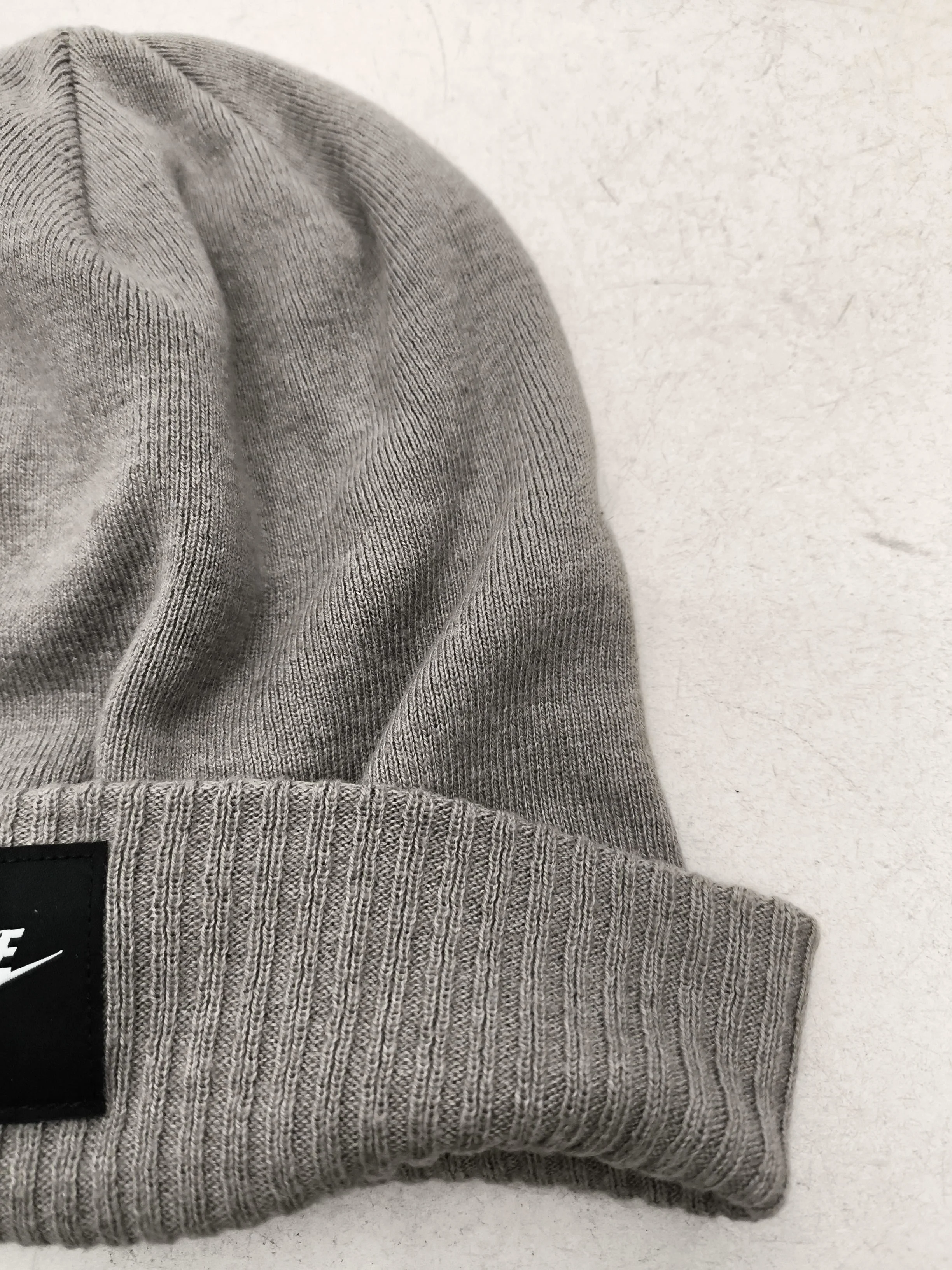 Nike Men's Hat M Grey Cotton with Acrylic Beanie - Image 3