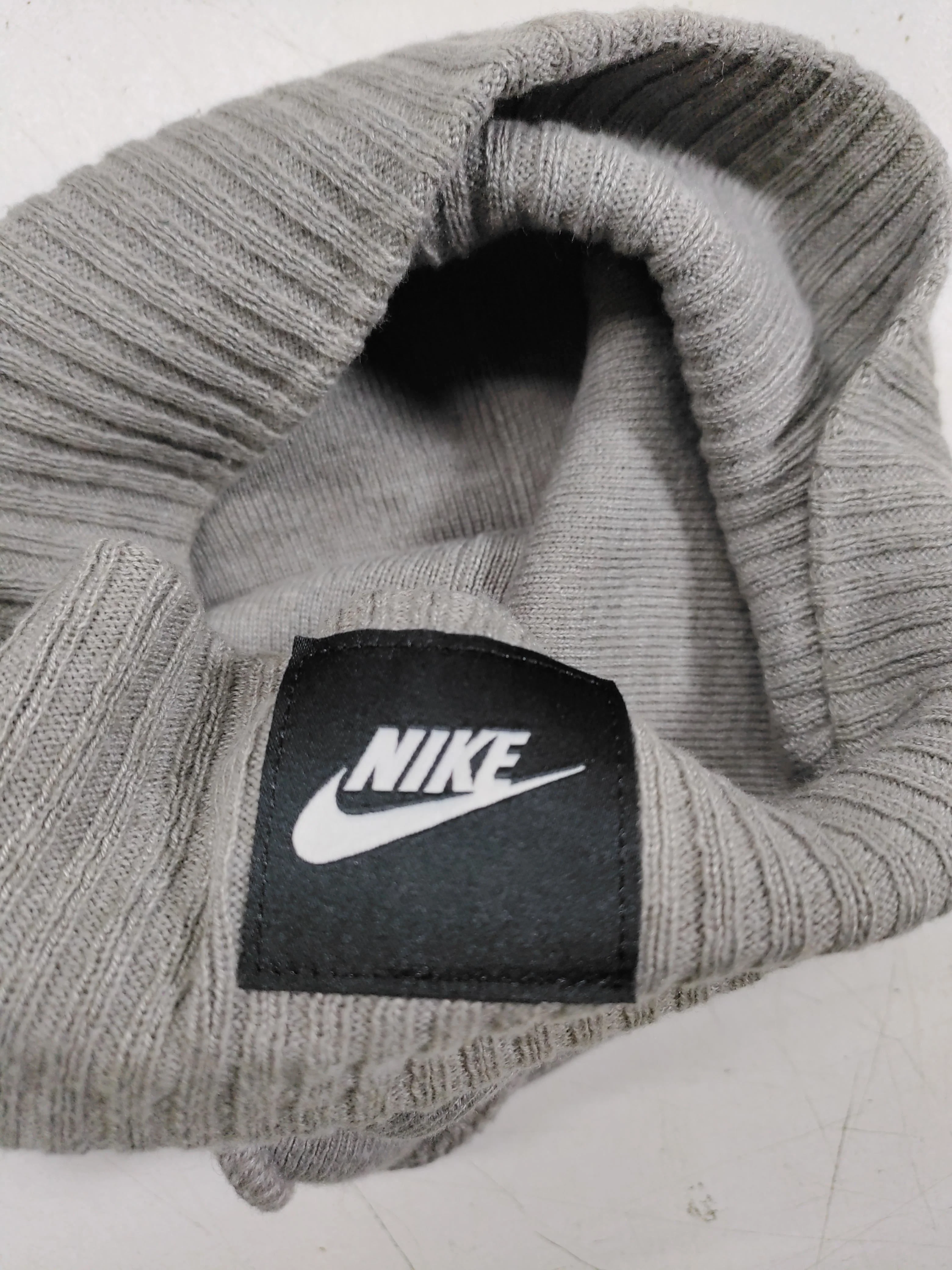Nike Men's Hat M Grey Cotton with Acrylic Beanie - Image 5