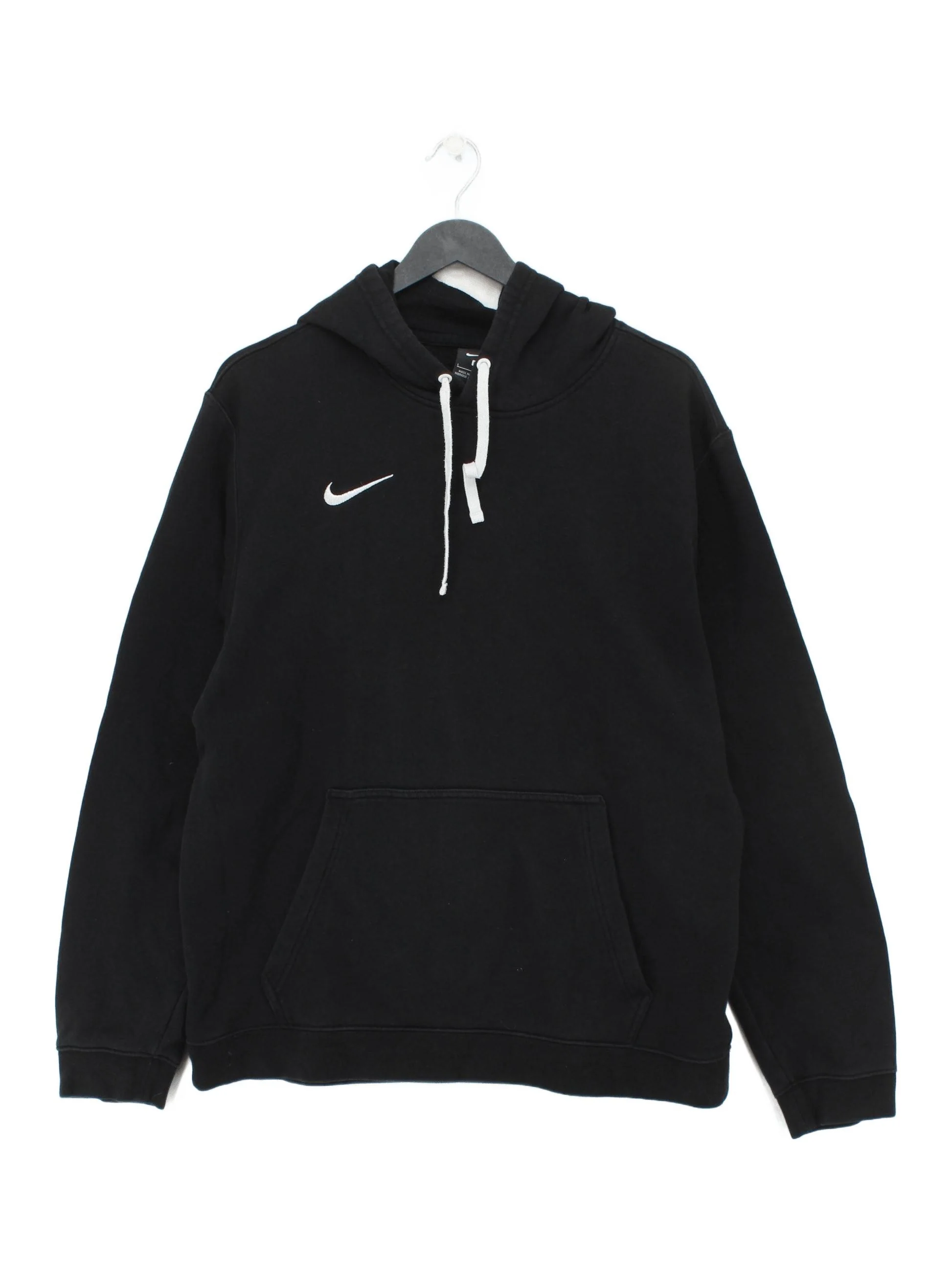 Nike Men's Hoodie L Black Cotton with Polyester Pullover