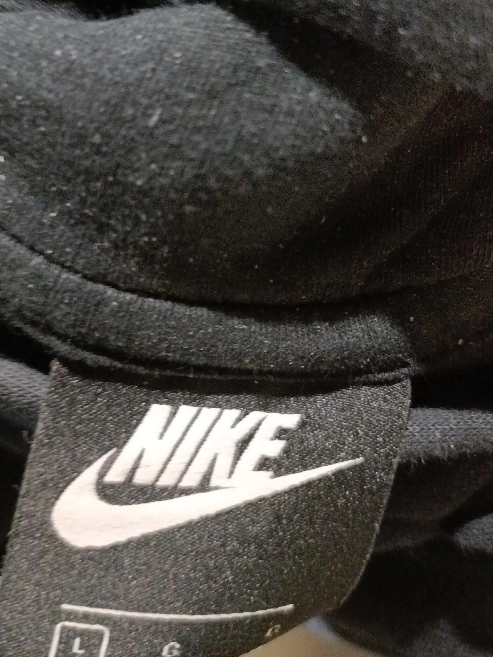 Nike Men's Hoodie L Black Cotton with Polyester Pullover - Image 6