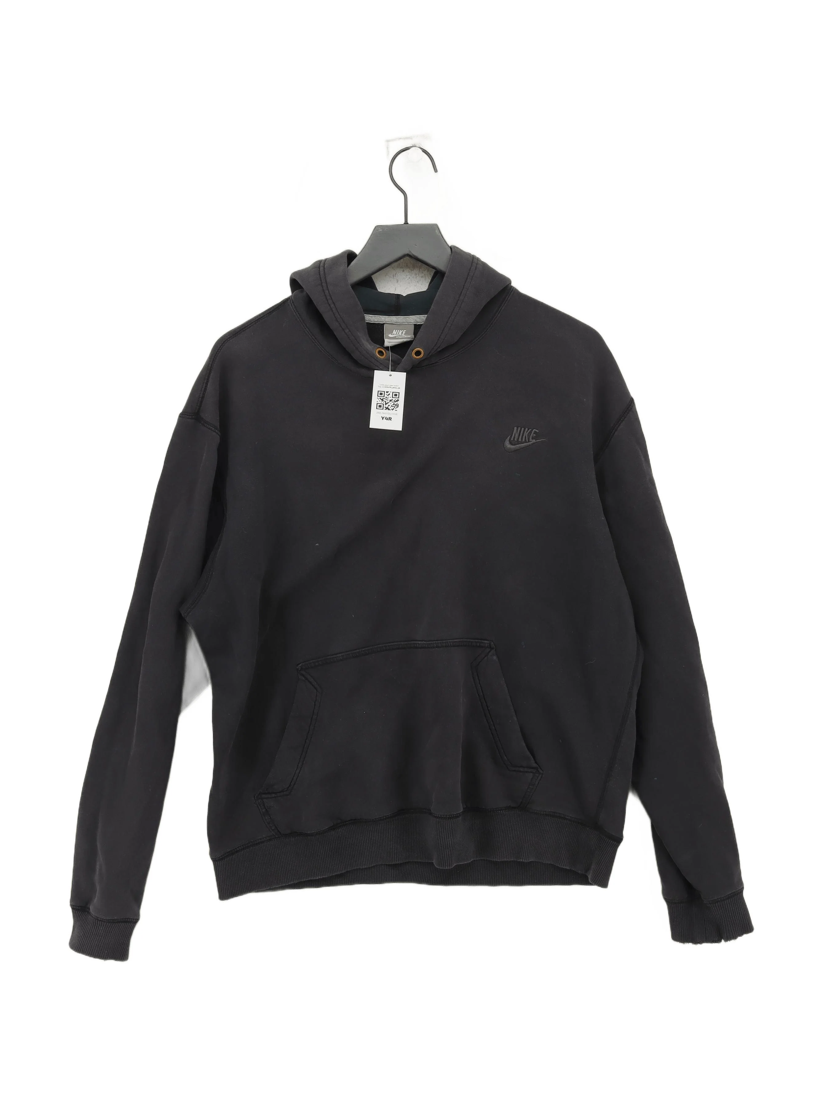 Nike Men's Hoodie L Black Cotton with Polyester Pullover