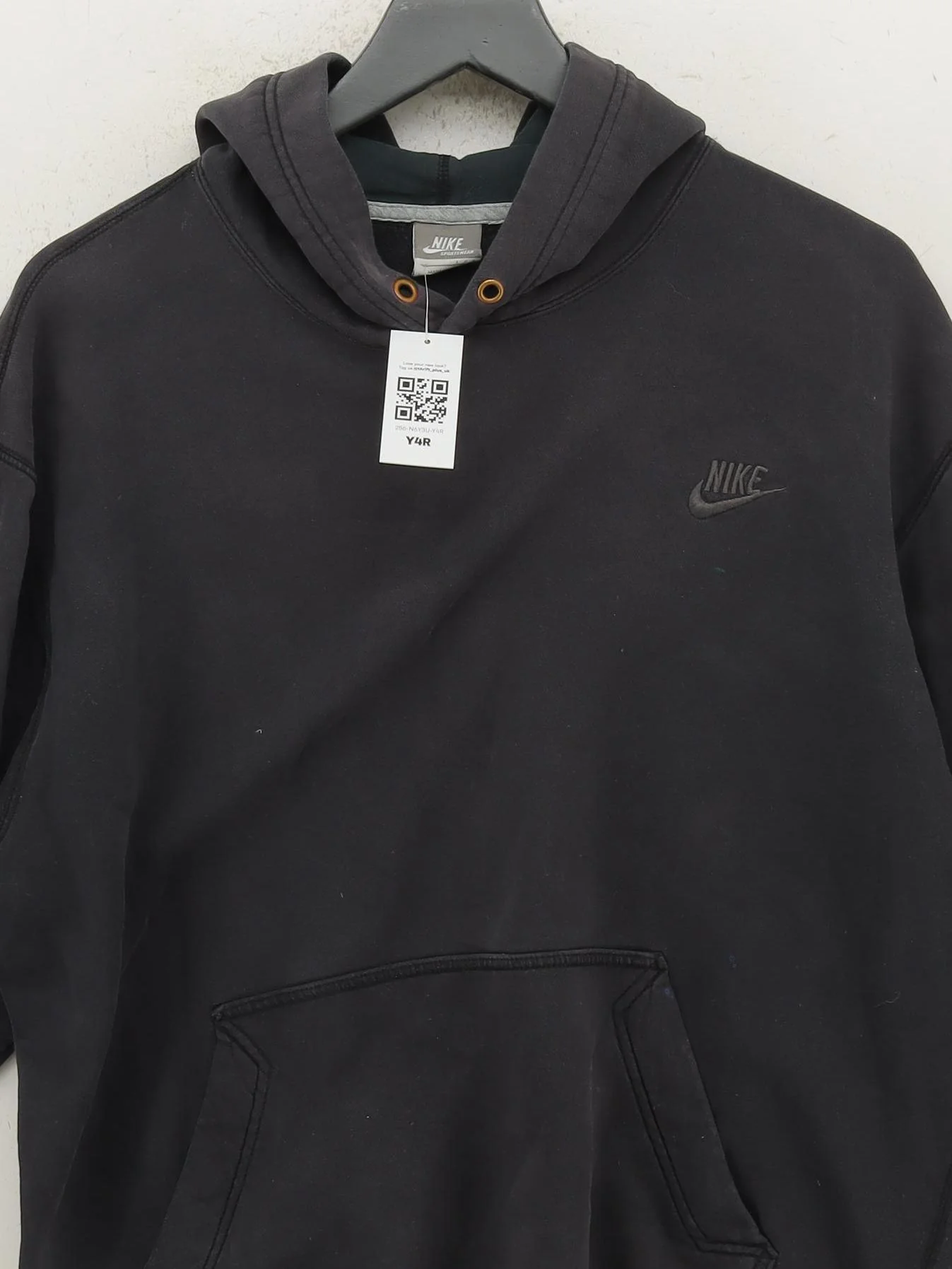 Nike Men's Hoodie L Black Cotton with Polyester Pullover - Image 3