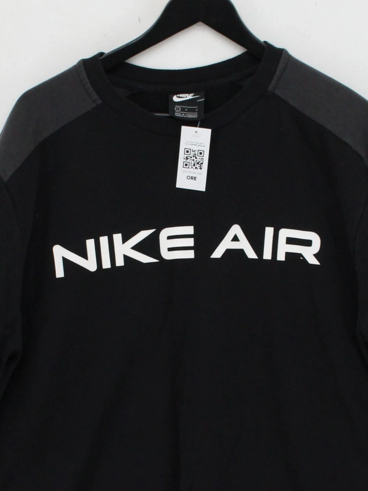 Nike Men's Hoodie L Black Graphic Cotton with Polyester Pullover - Image 3