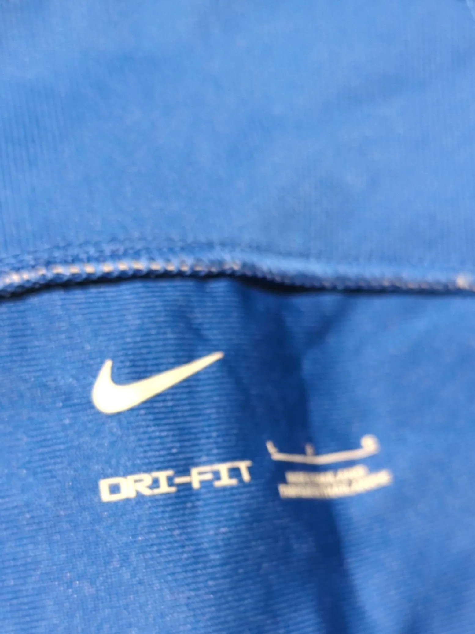 Nike Men's Hoodie L Blue 100% Polyester Full Zip - Image 5