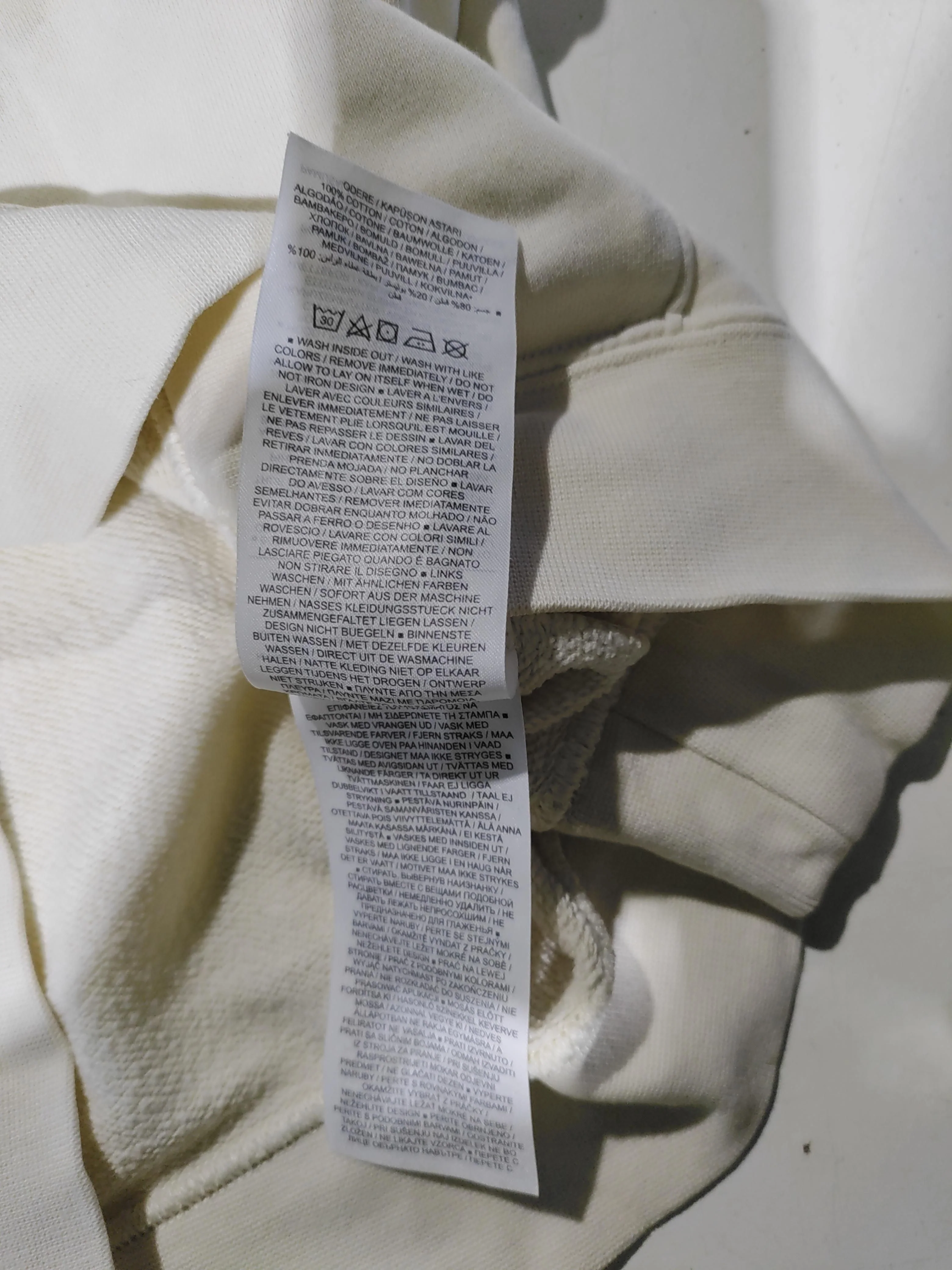 Nike Men's Hoodie L Cream 100% Cotton Pullover - Image 7