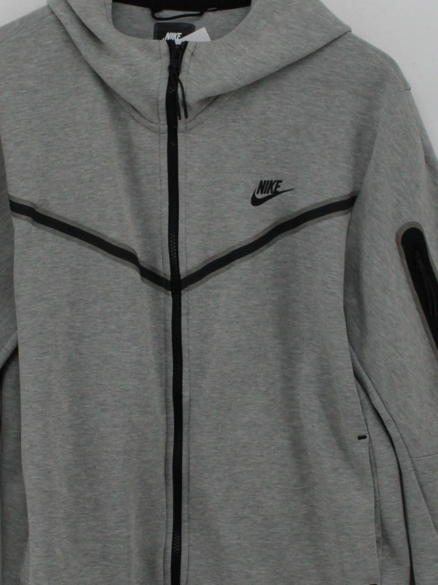 Nike Men's Hoodie L Grey Cotton with Polyester Pullover - Image 3
