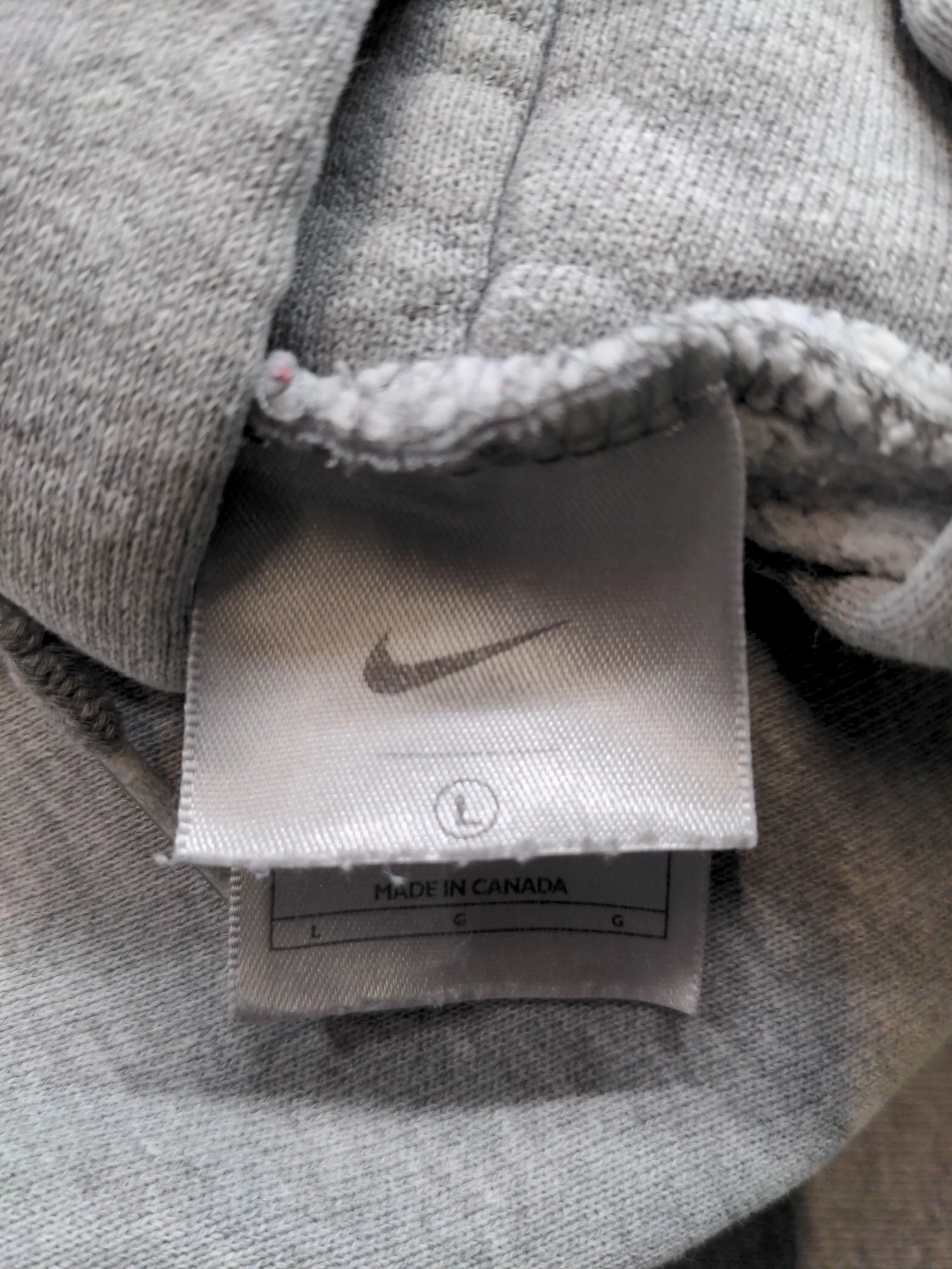 Nike Men's Hoodie L Grey Cotton with Polyester Pullover - Image 8