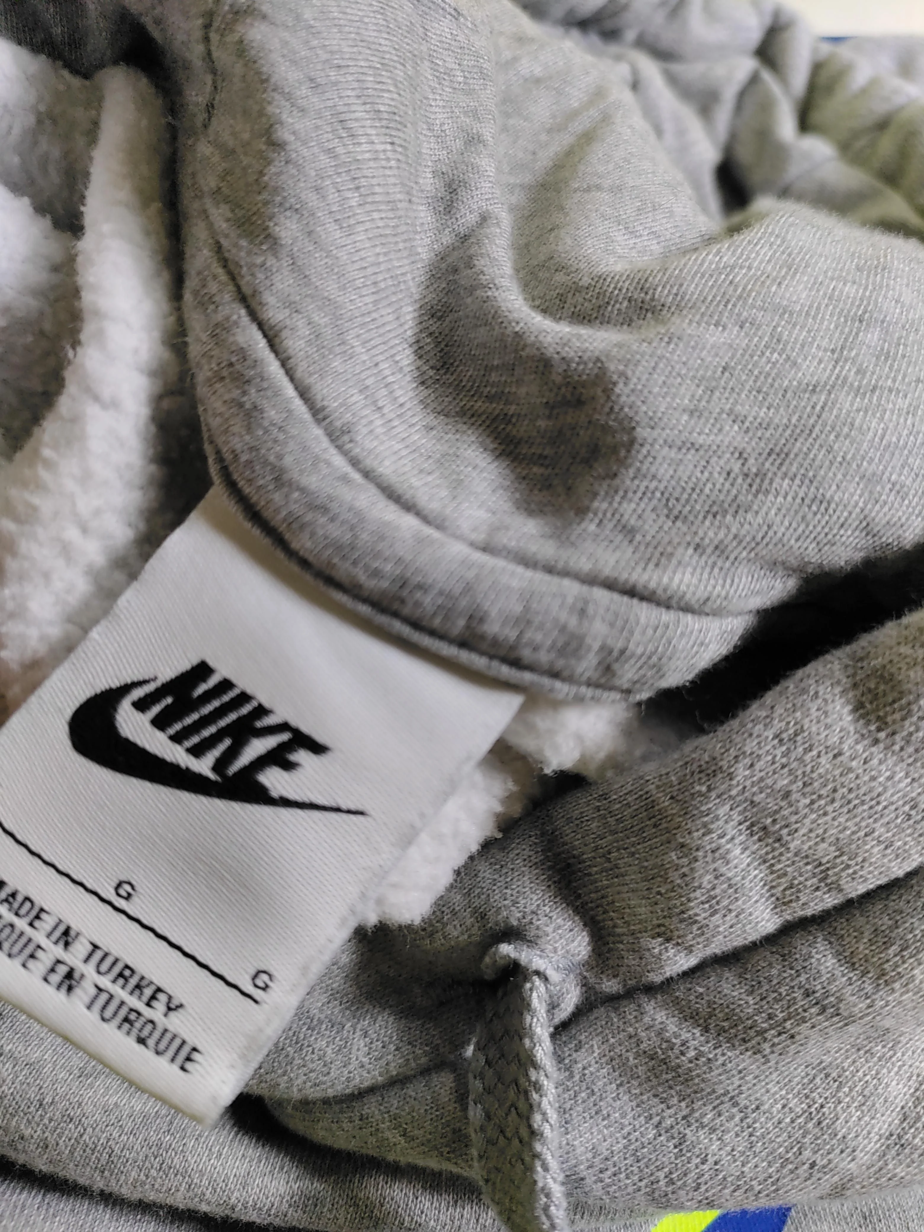 Nike Men's Hoodie L Grey Graphic Cotton with Polyester Pullover - Image 5