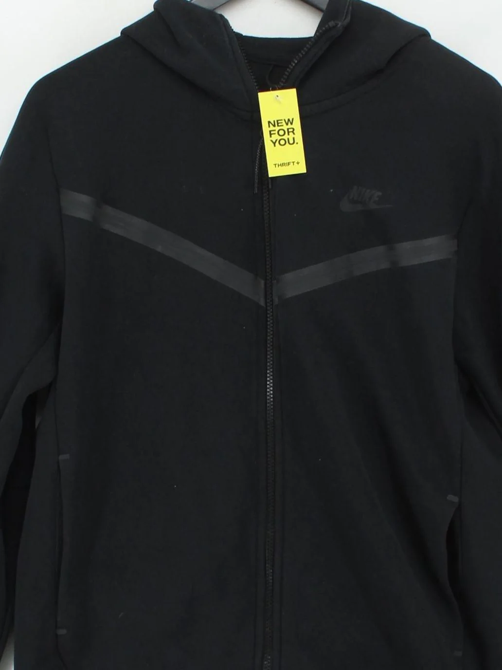 Nike Men's Hoodie M Black Cotton with Polyester Full Zip - Image 3